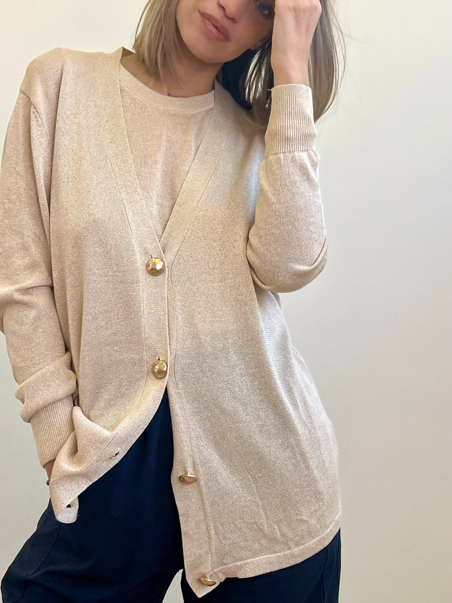 CARDIGAN LUCE ORO