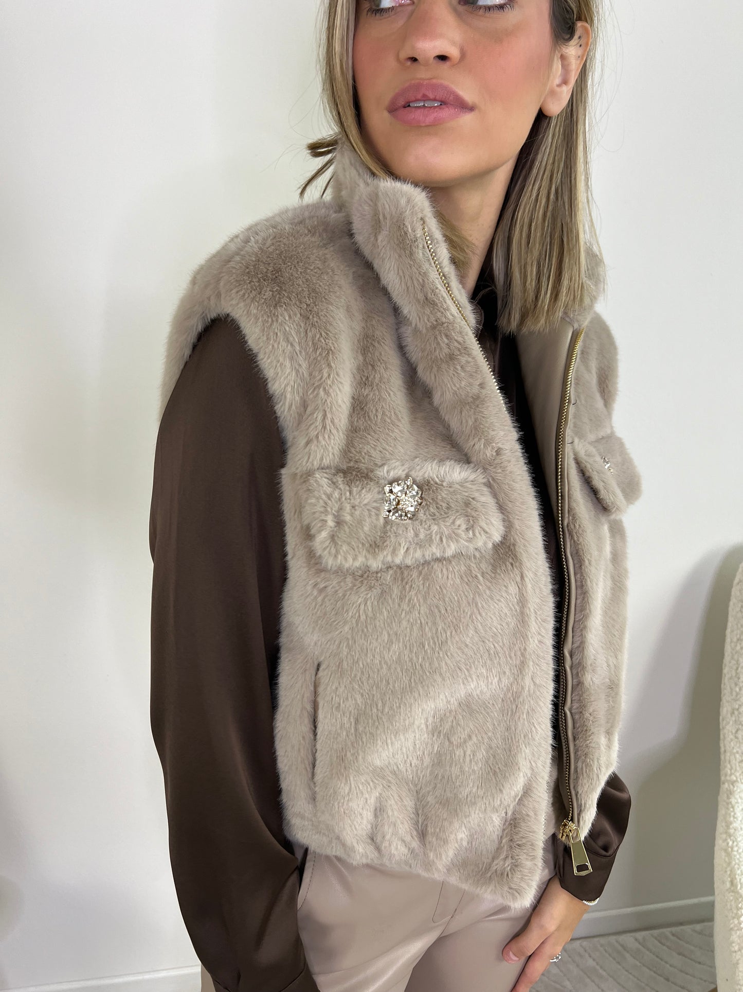 GiLET ECOFUR CAPPUCCINO