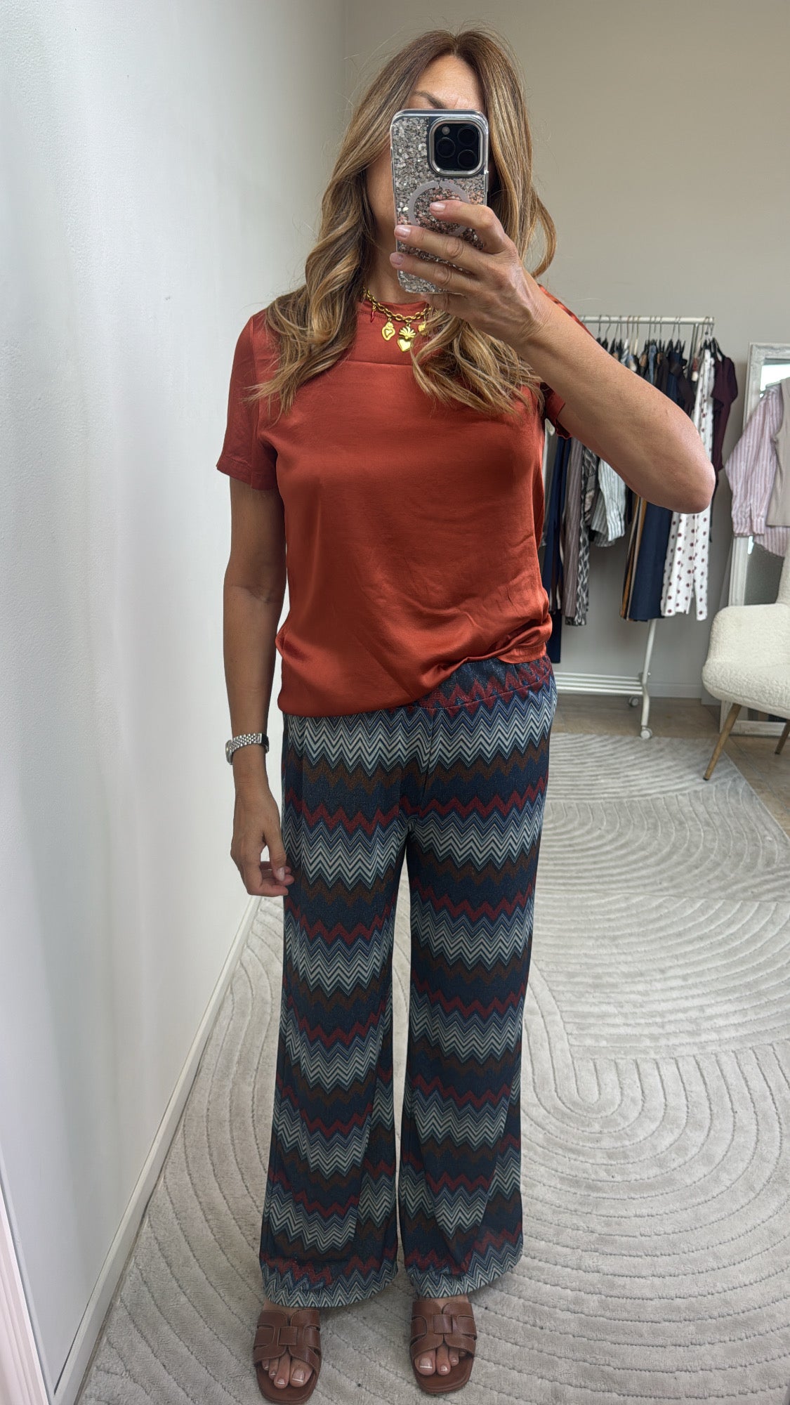 BLUSA SATIN TERRACOTTA