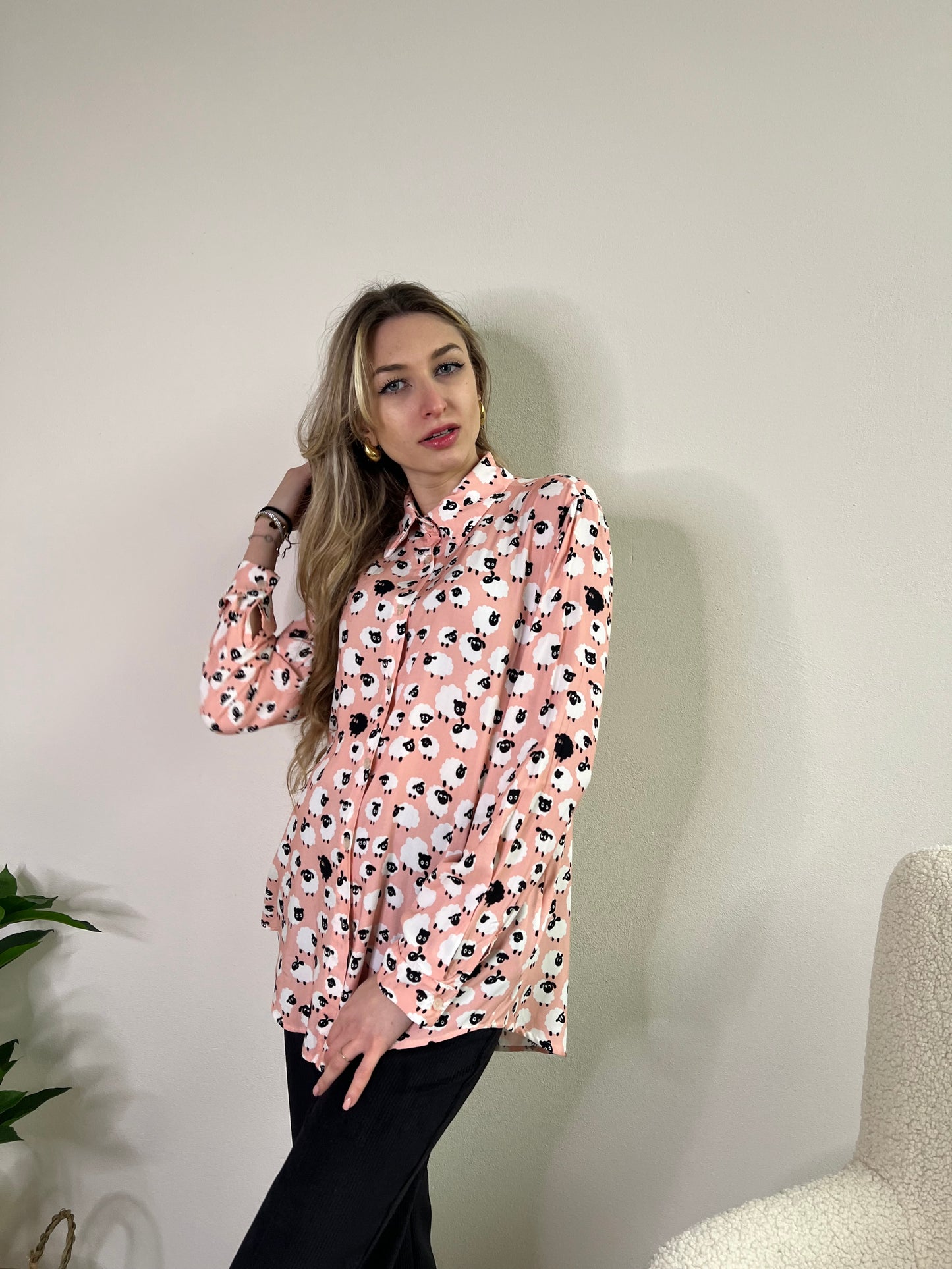 CAMICIA CARTOON STAMPA PECORELLE