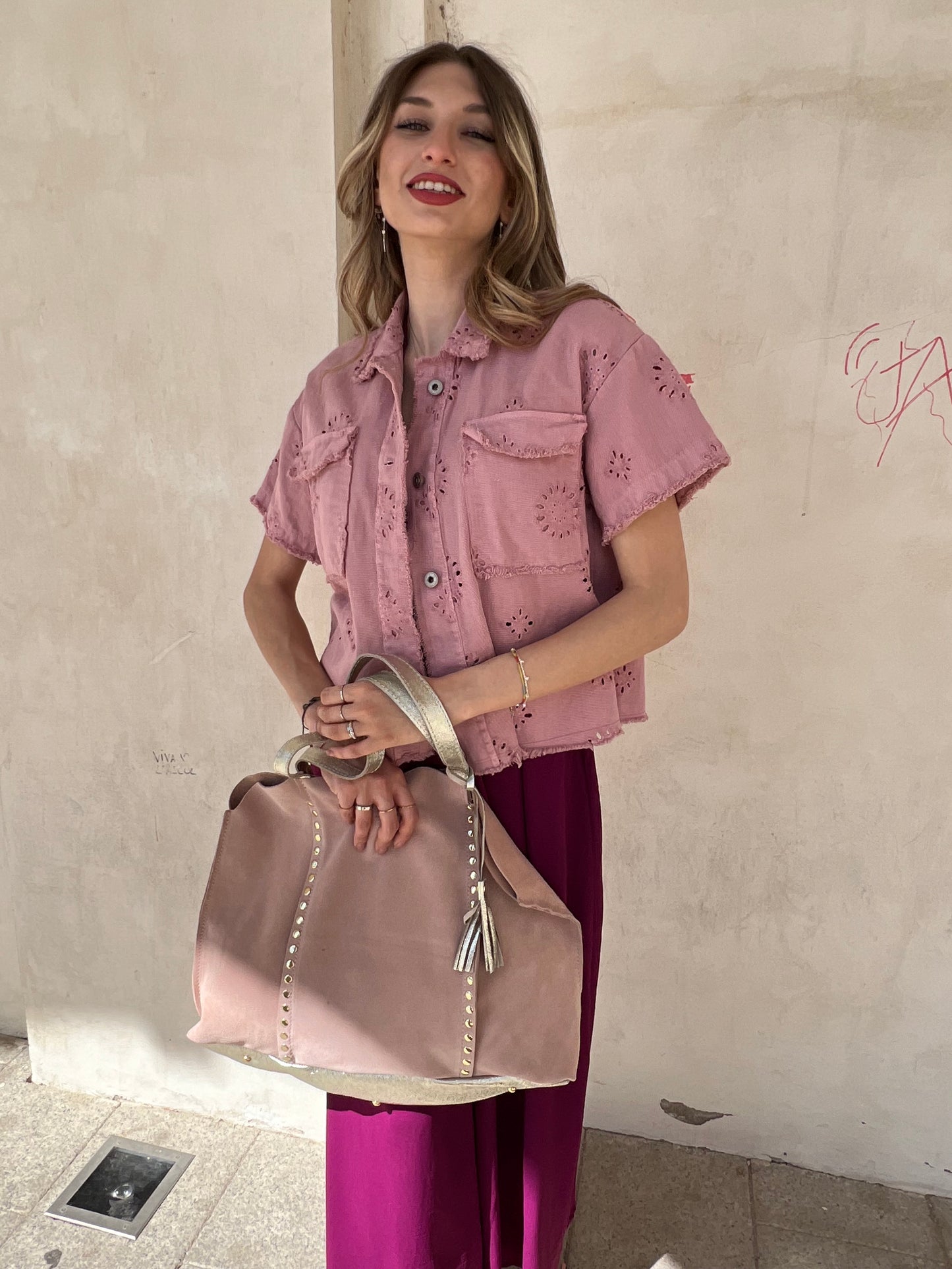 GIUBBINO SANGALLO A MANICA CORTA var.blush