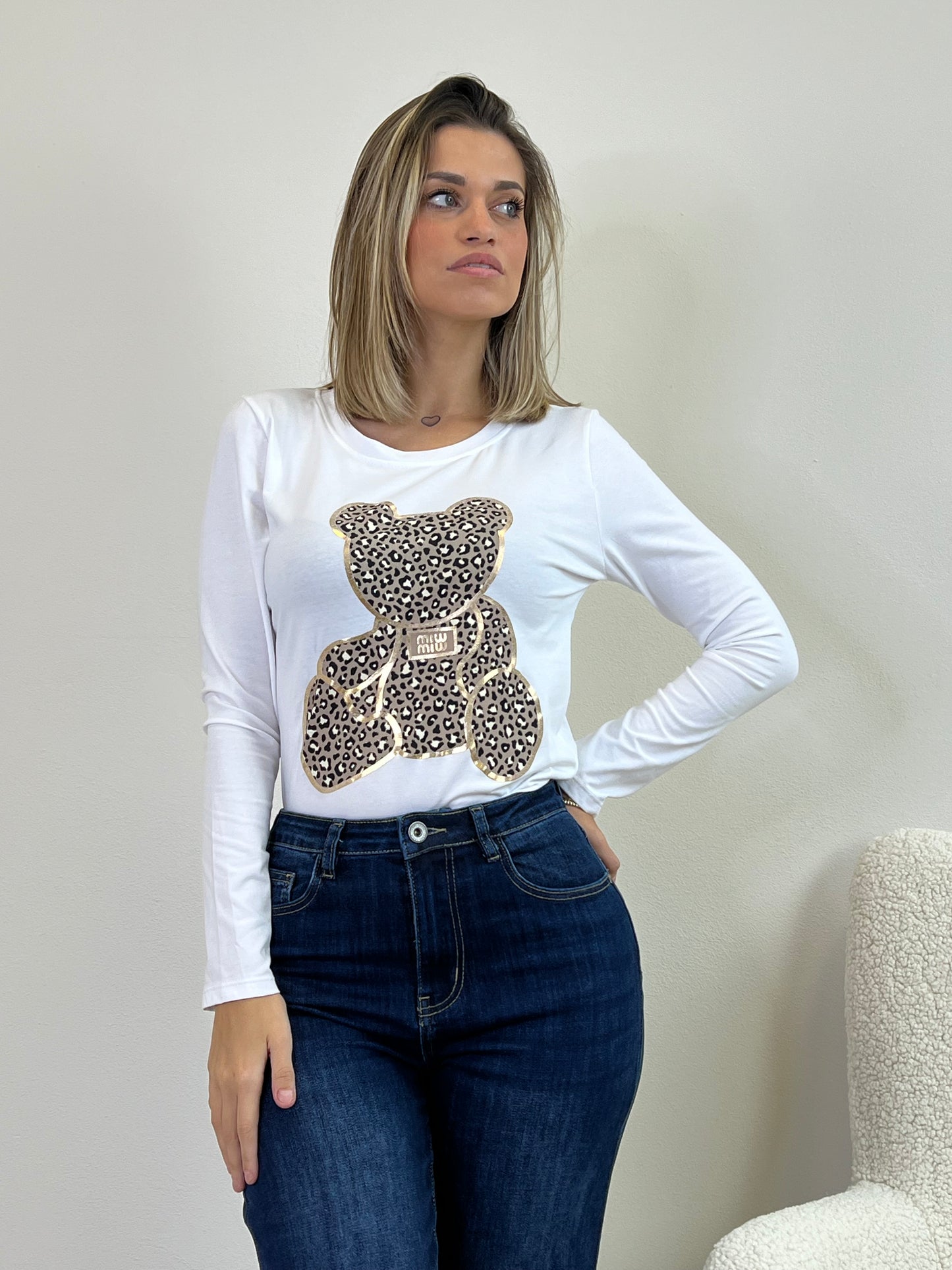 T.SHIRT STAMPA ORSETTO ANIMALIER