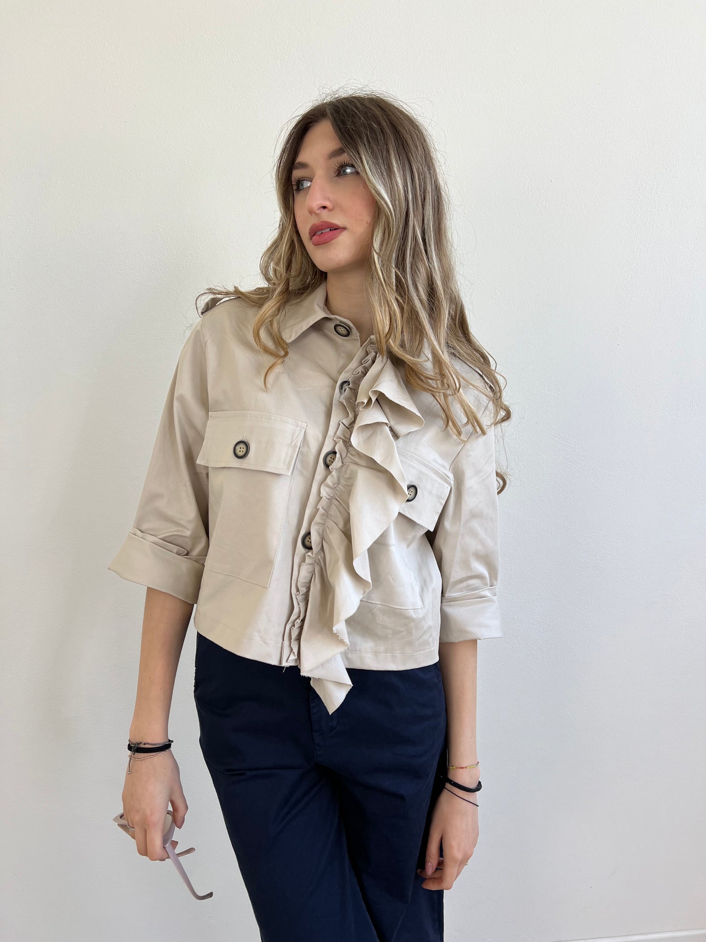 KARINE GIACCA SABBIA
