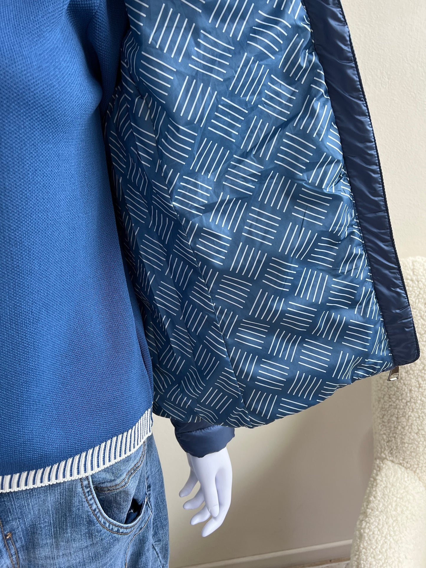 PIUMINO 100 grammi BLU MARE TAGLIA L
