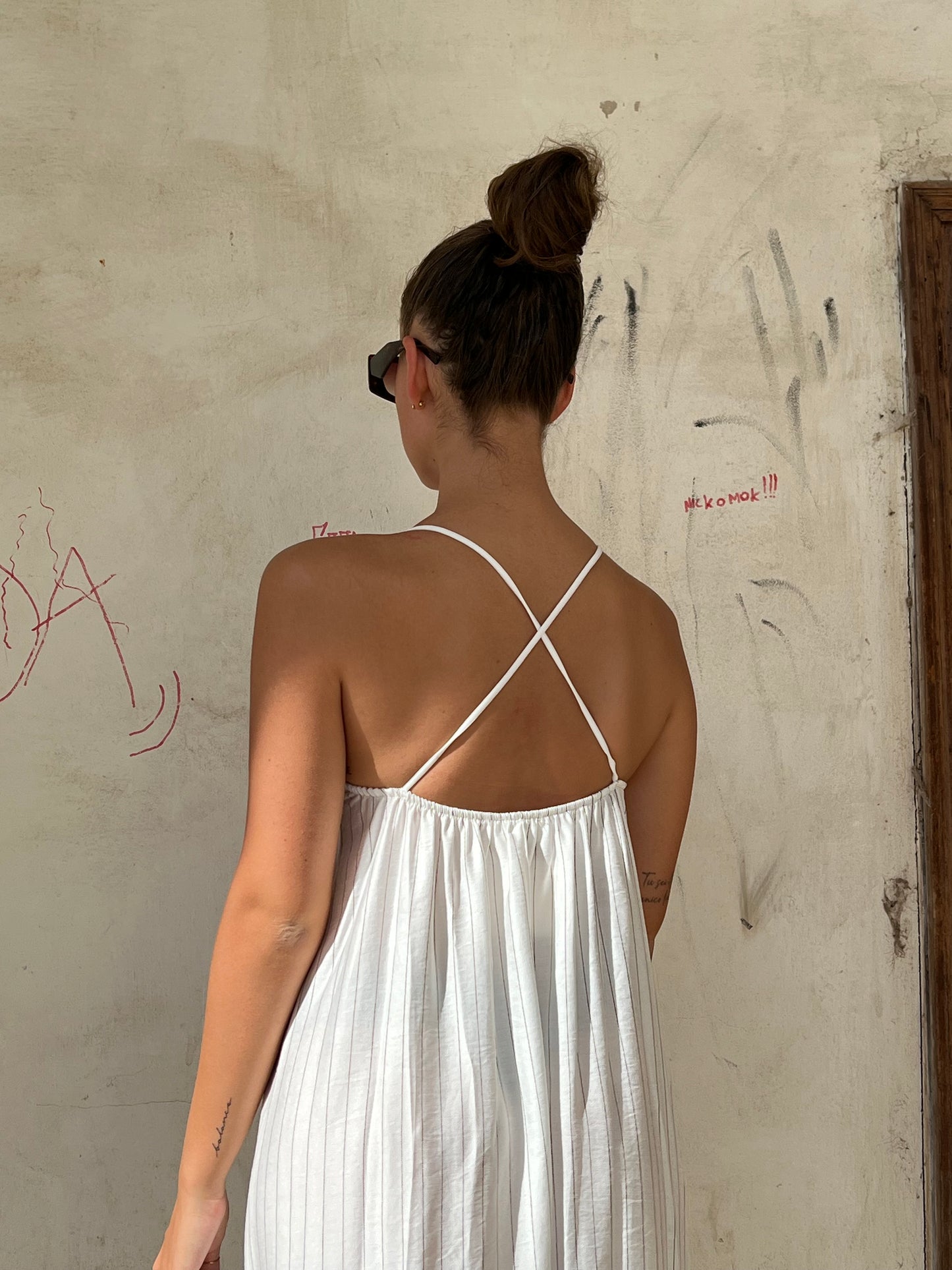 BOGOTÀ ABITO LUNGO GESSATO BIANCO