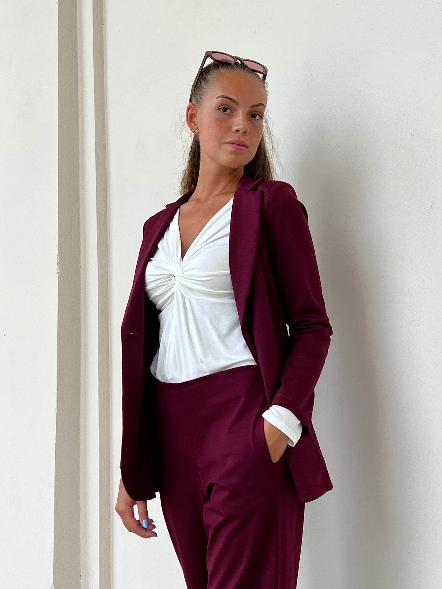 BLAZER OFFICE BORGOGNA TAGLIA L
