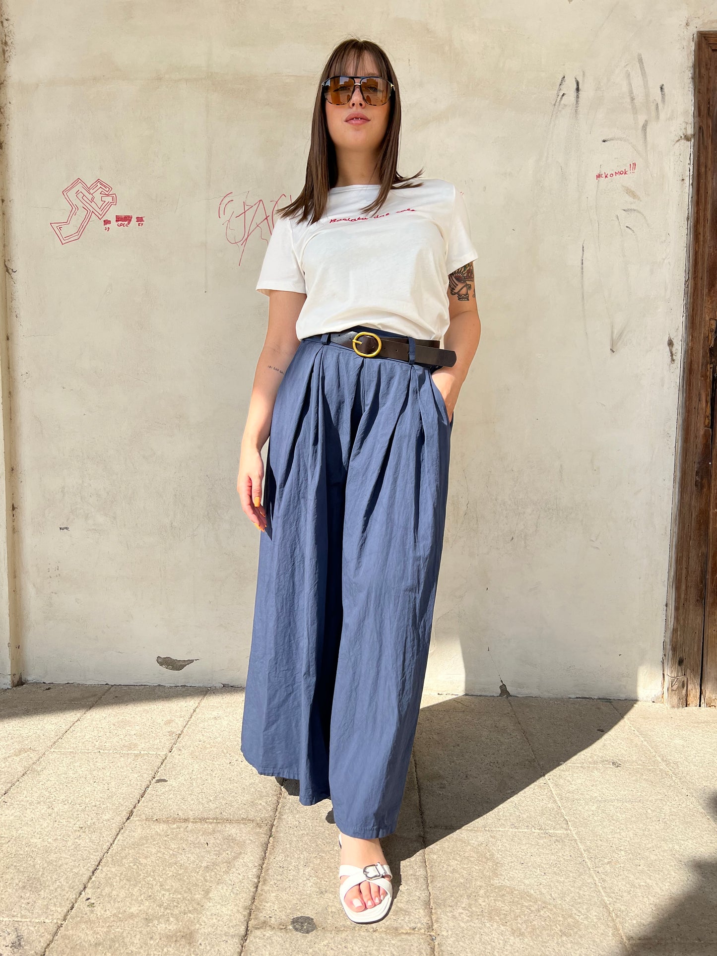 DELFINA PANTALONE AMPIO VAR.BLU