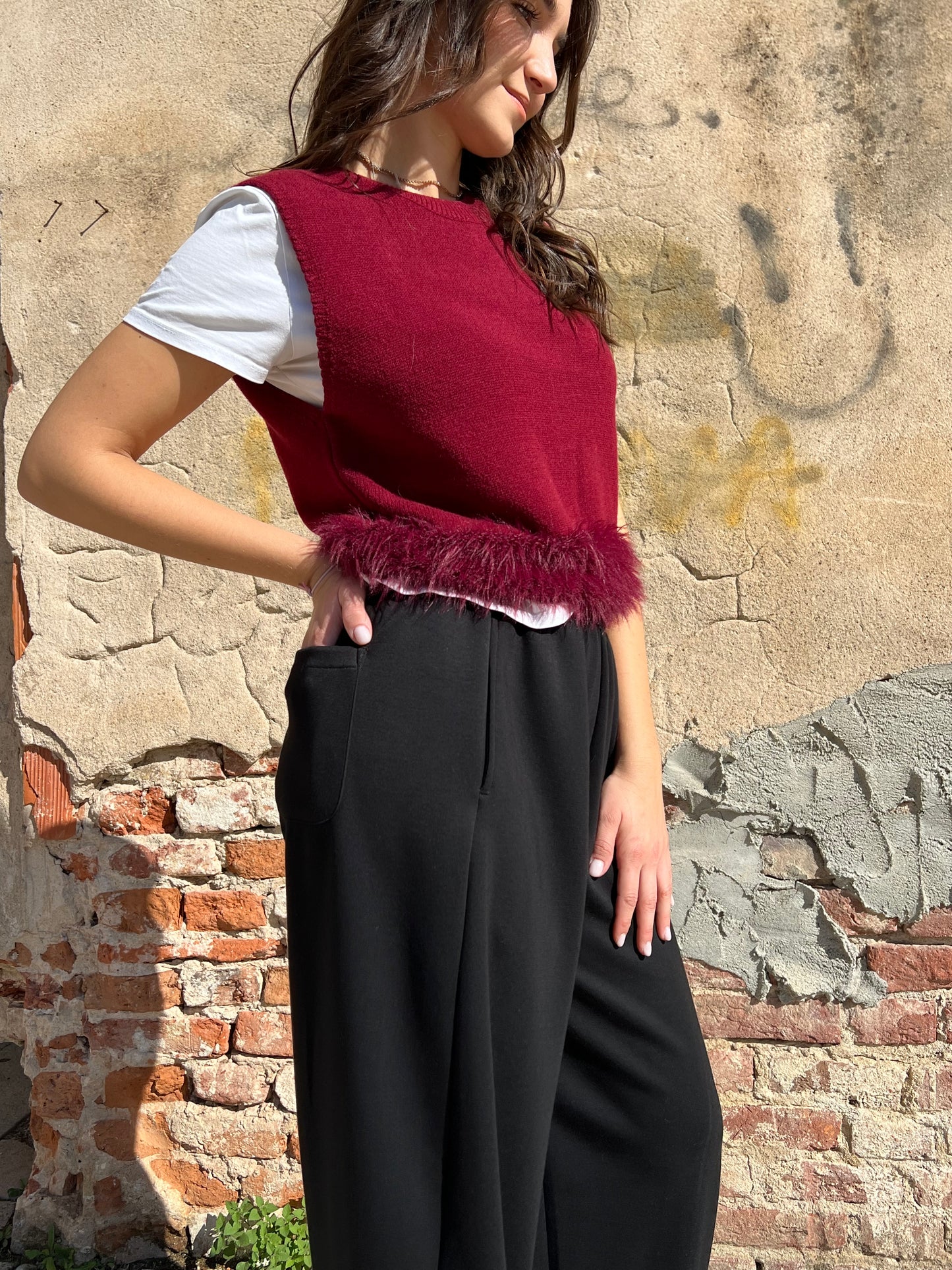 GOSSIP GILET BURGUNDY