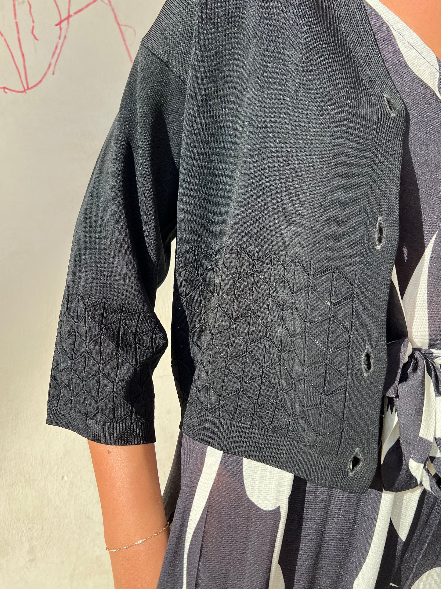 BEA CARDIGAN TRAFORATO NERO