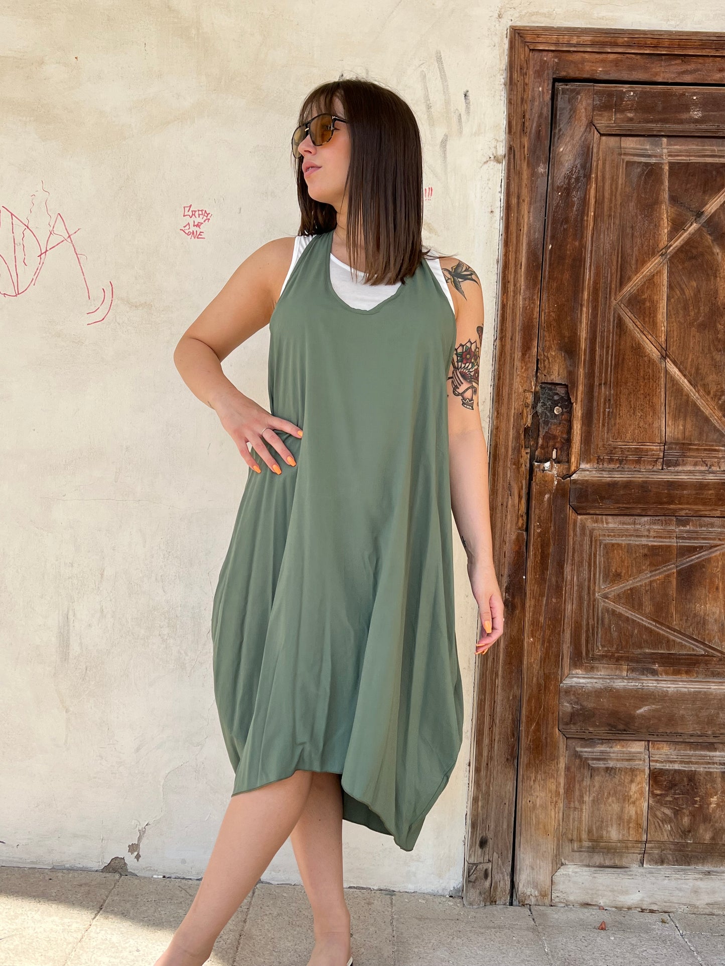 ELISA ABITO CON CANOTTA VAR.OLIVA