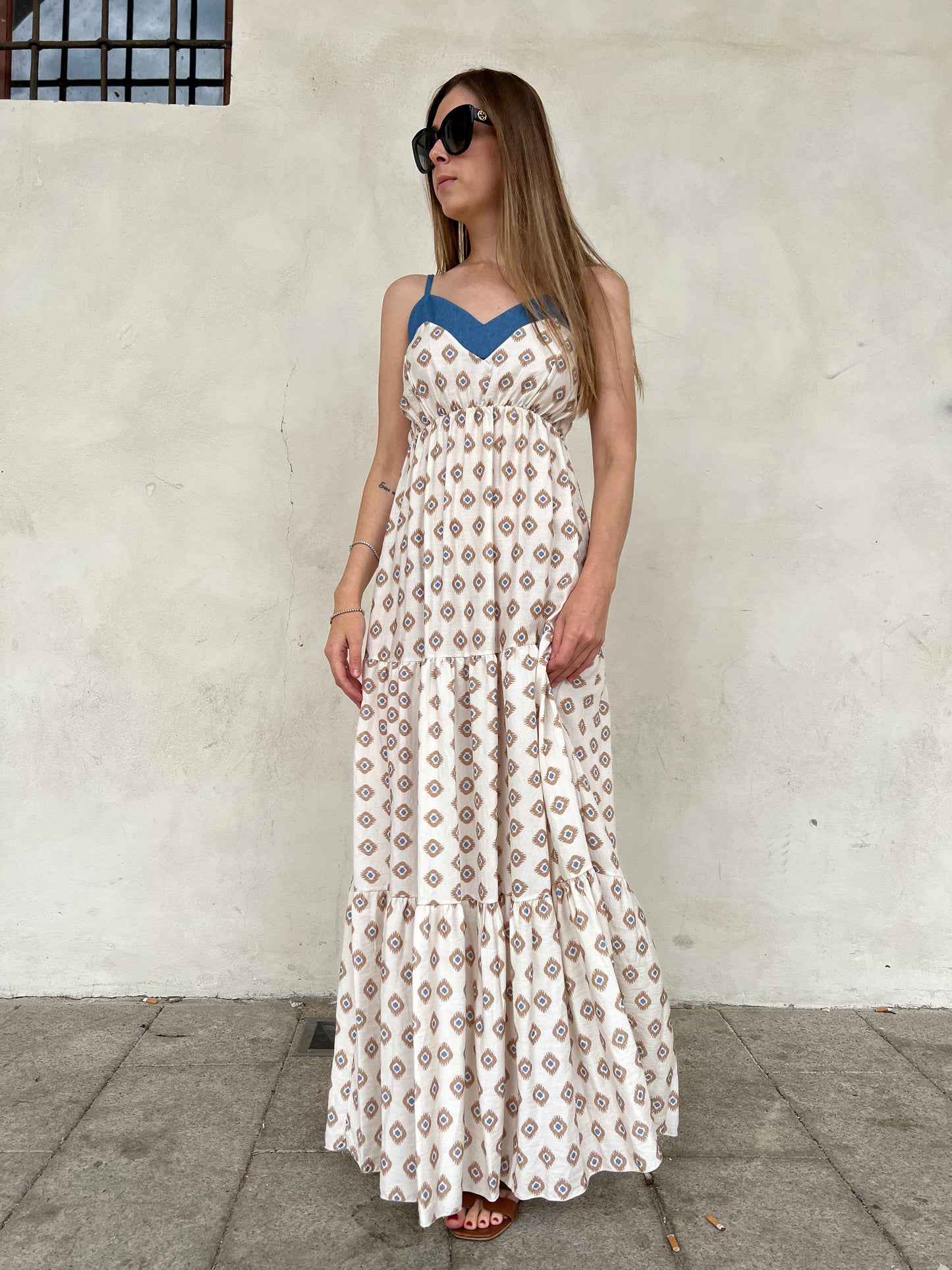LERICI MAXI DRESS VAR. BIANCO & BEIGE