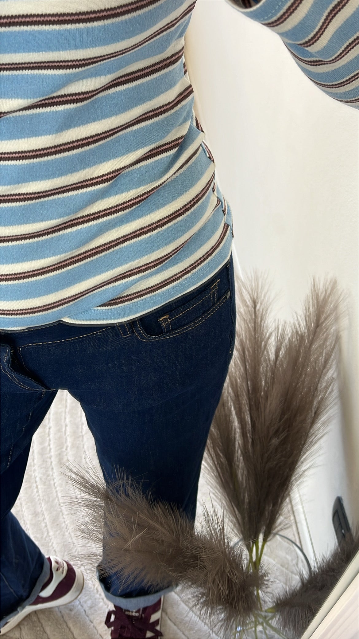 T.SHIRT A RIGHE PONZA AZZURRO