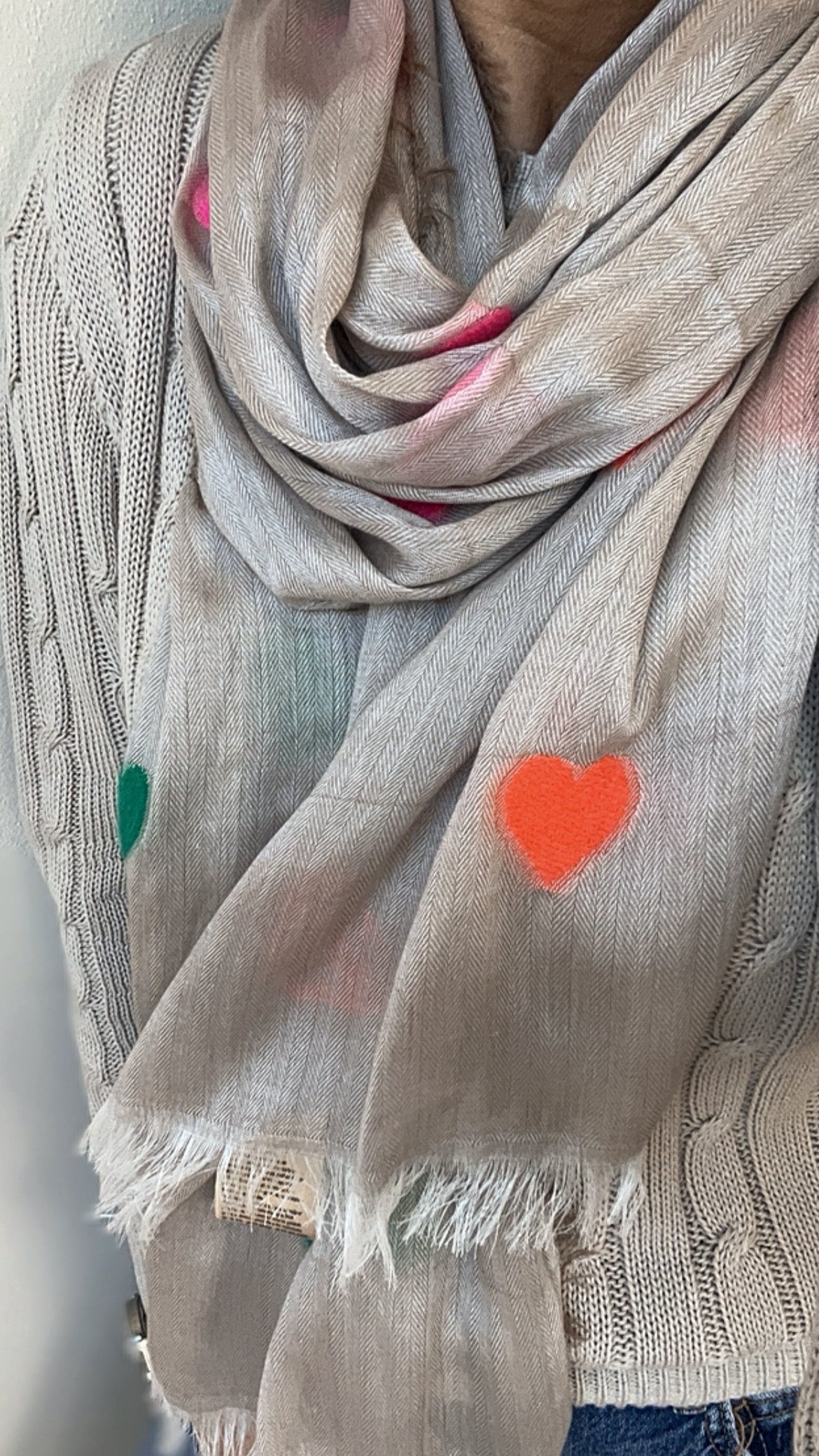 SCIARPA SPIGATA CUORI COLORATI