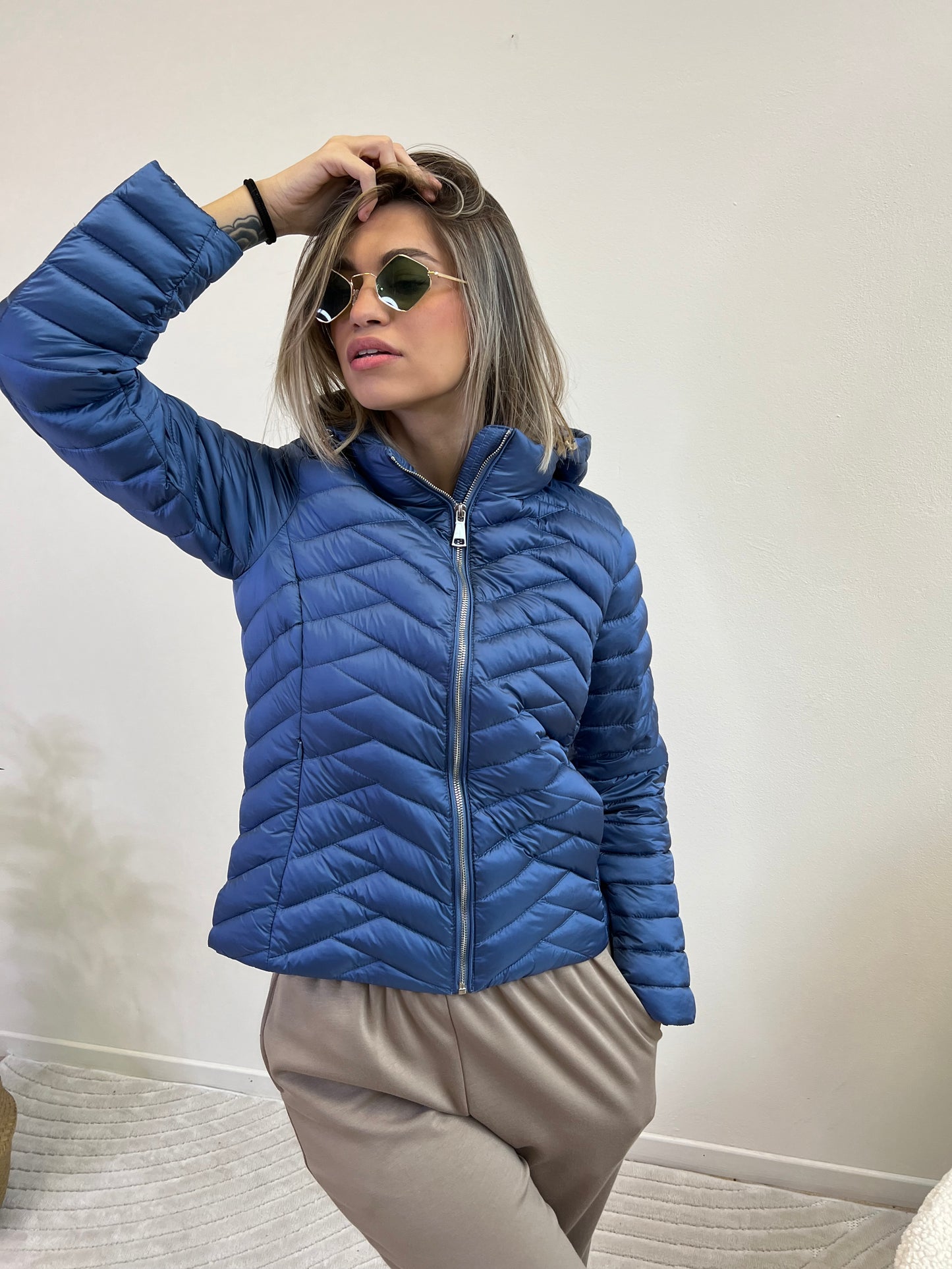 PIUMINO 100 grammi BLU MARE TAGLIA L