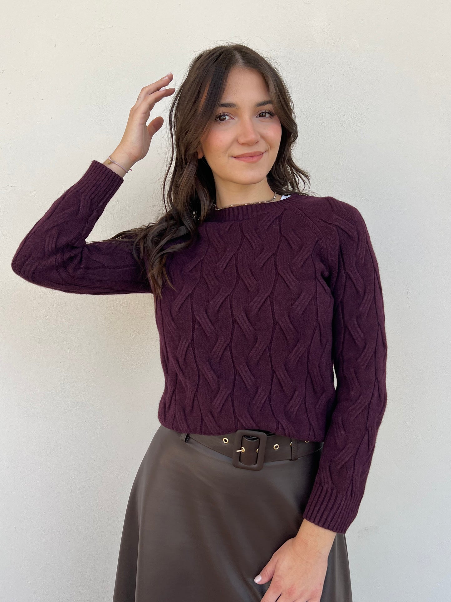 CAMBRIDGE PULLOVER MELANZANA