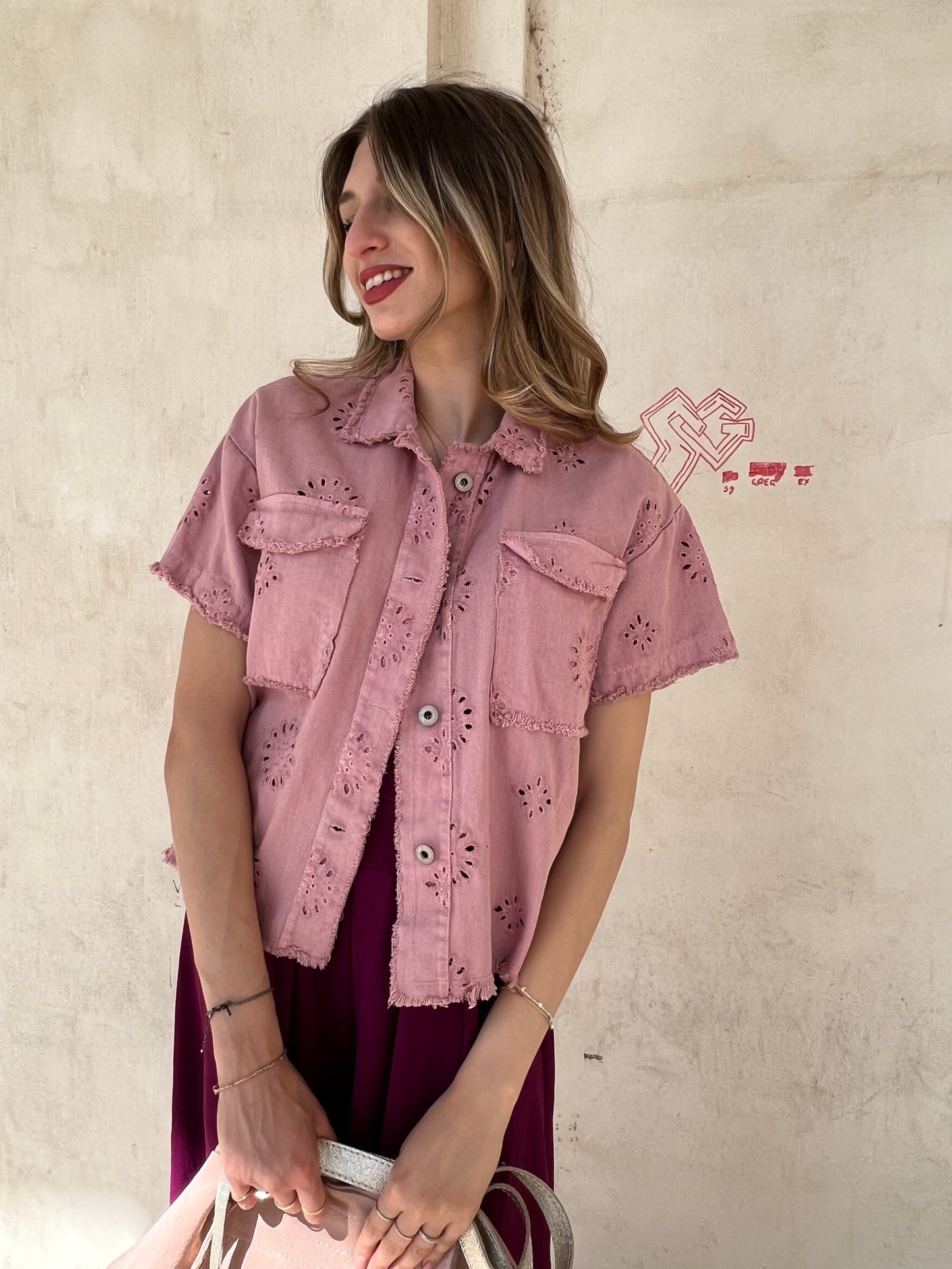 GIUBBINO SANGALLO A MANICA CORTA var.blush