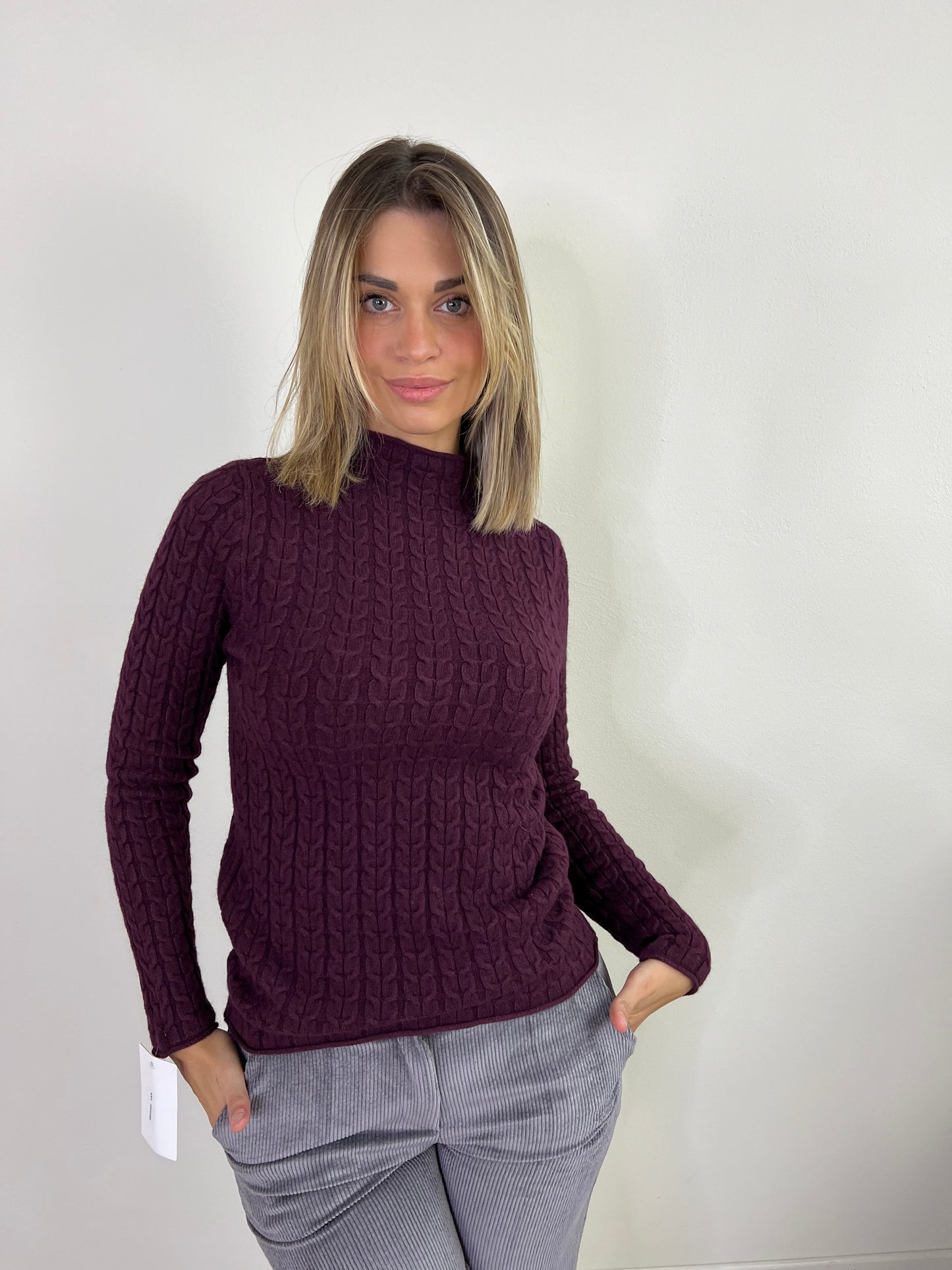 COLETTE PULLOVER TRECCIA PRUGNA
