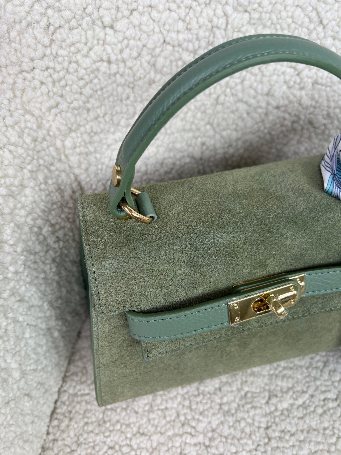 ZELDA BORSA SCAMOSCIATA SALVIA