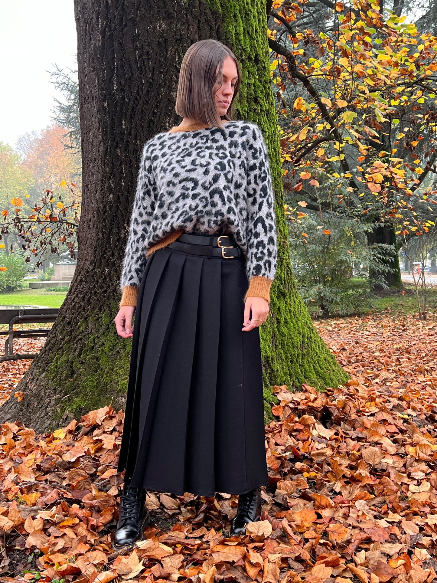 PULLOVER MACULA GRIGIO NERO CAMEL
