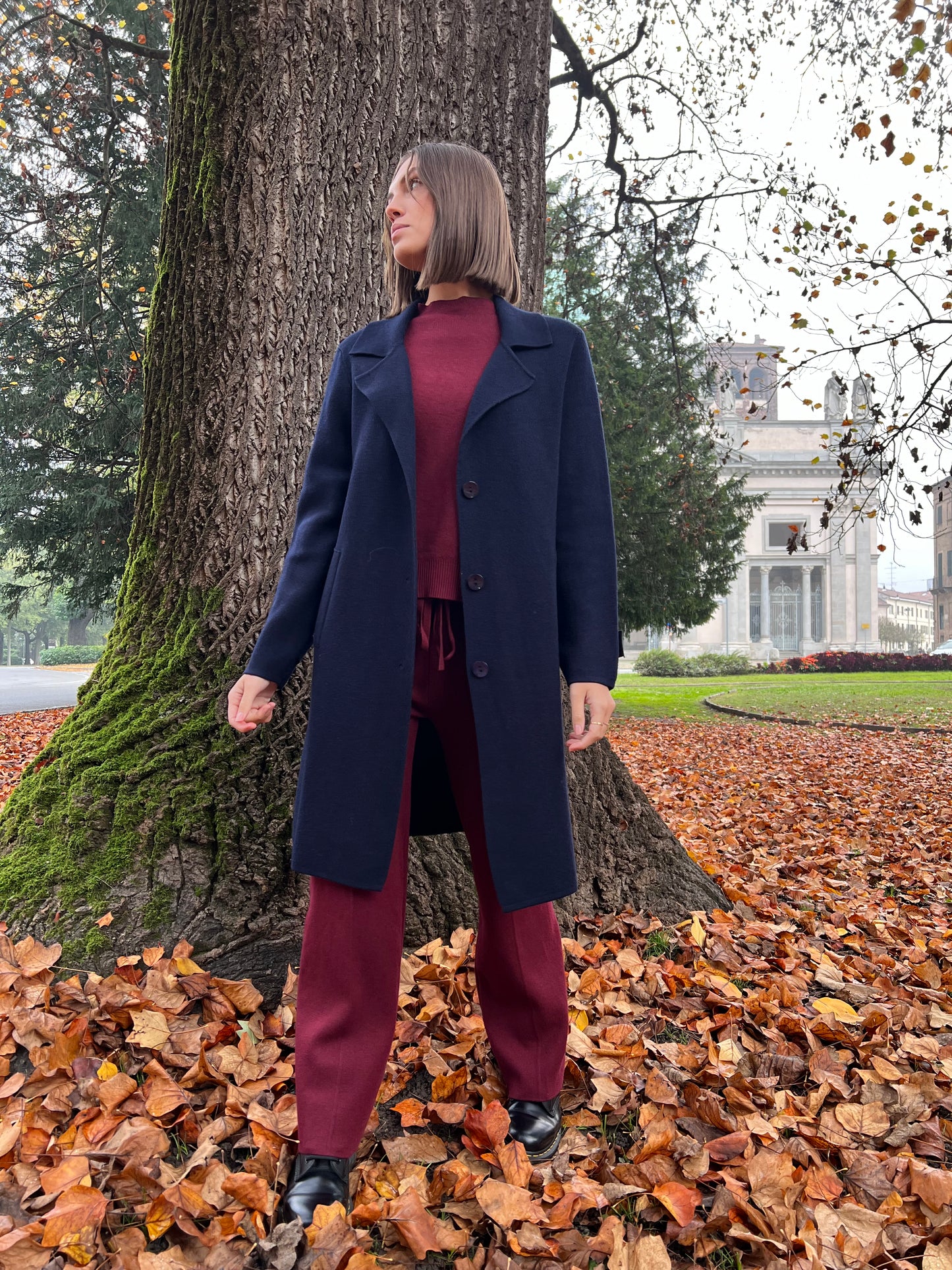 FIONA CAPPOTTO IN MAGLIA BLU