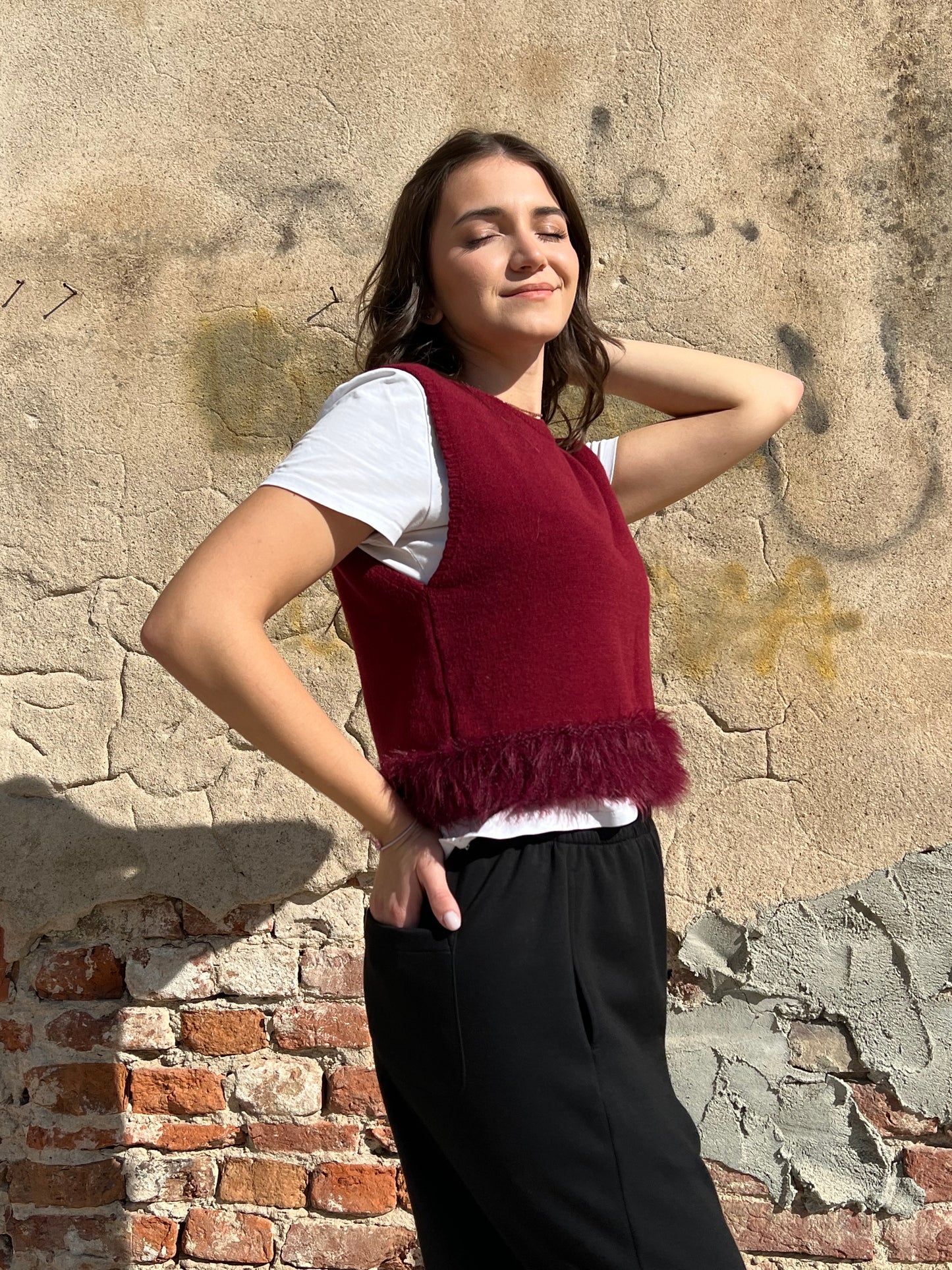 GOSSIP GILET BURGUNDY