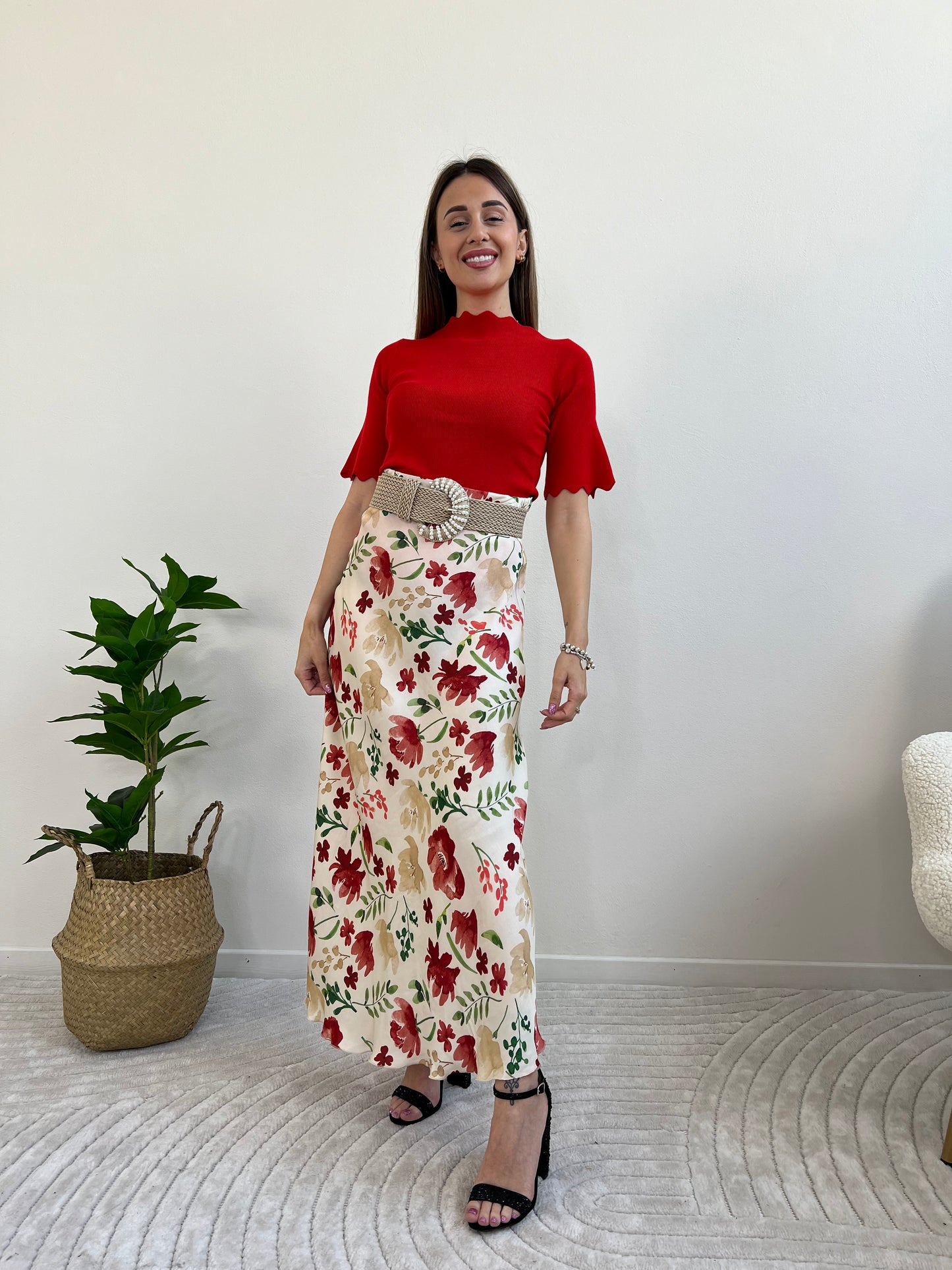 SIVIGLIA GONNA LONGUETTE FIORI GERANIO