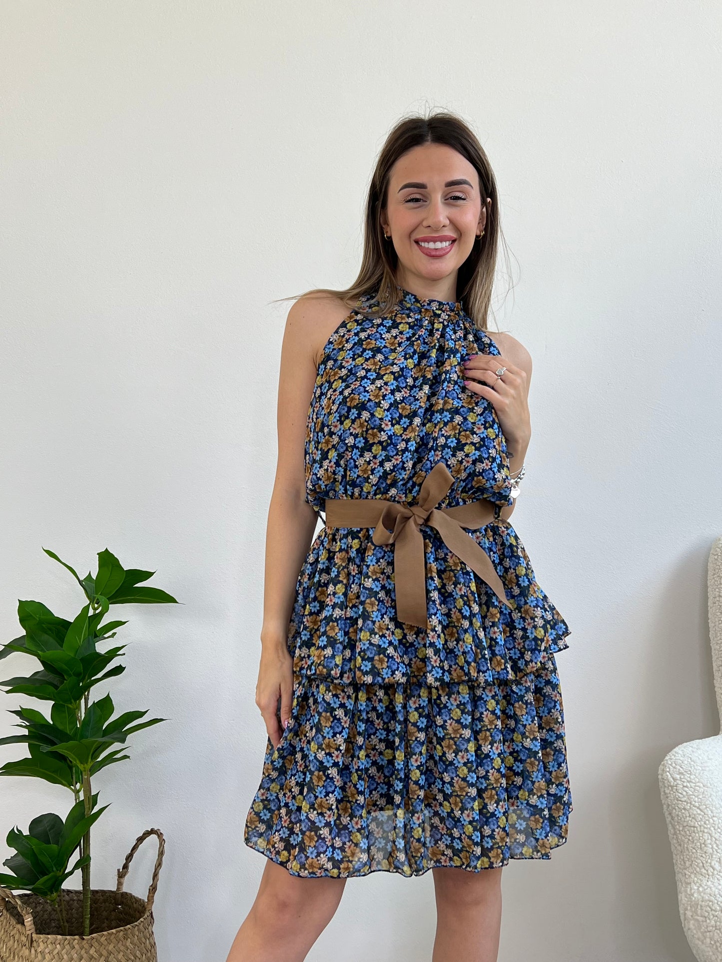 MALIBÙ mini dress a fondo blu