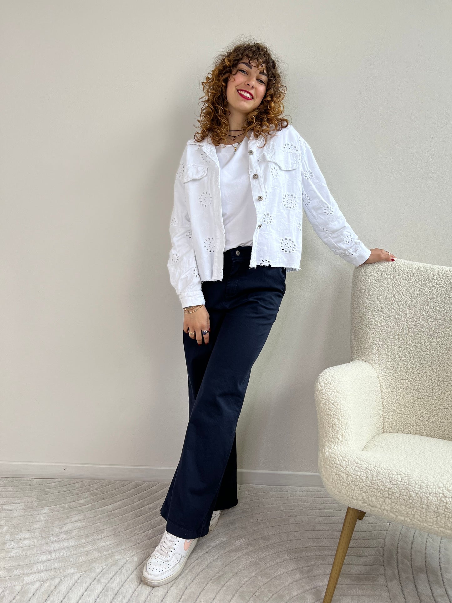 GIUBBINO DENIM SANGALLO BIANCO