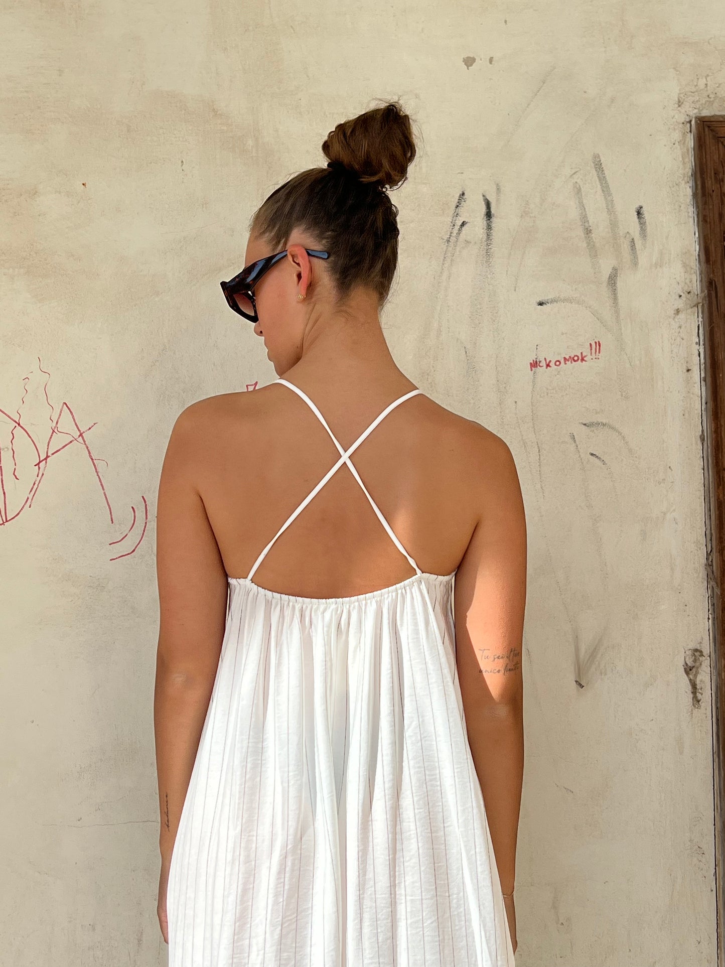 BOGOTÀ ABITO LUNGO GESSATO BIANCO