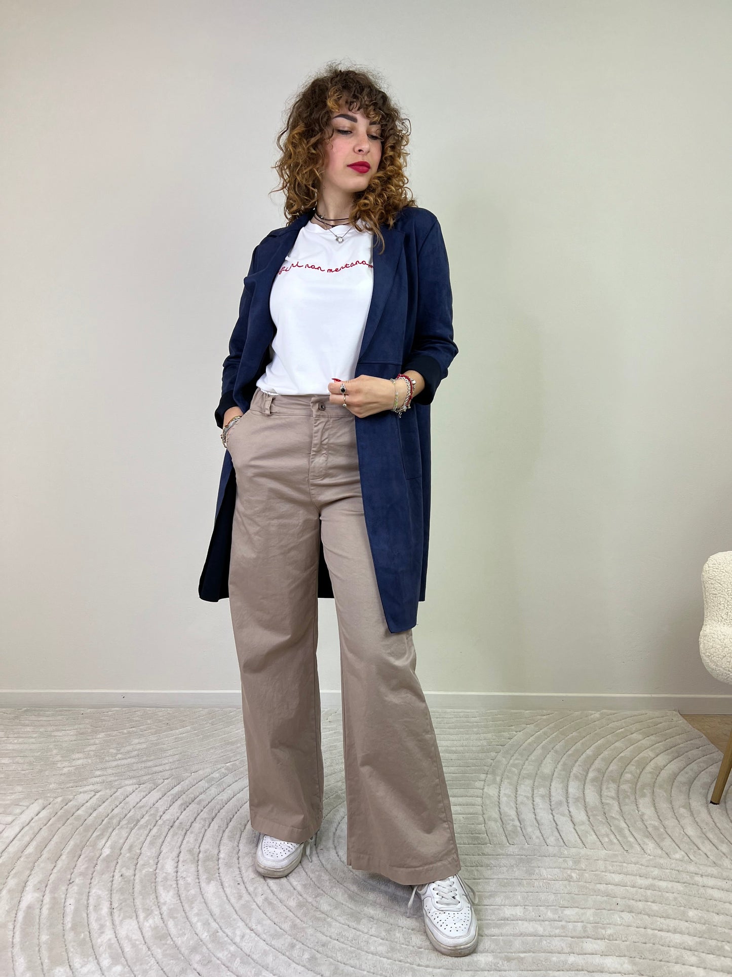 LONDON pantaloni wide leg canapa taglia M