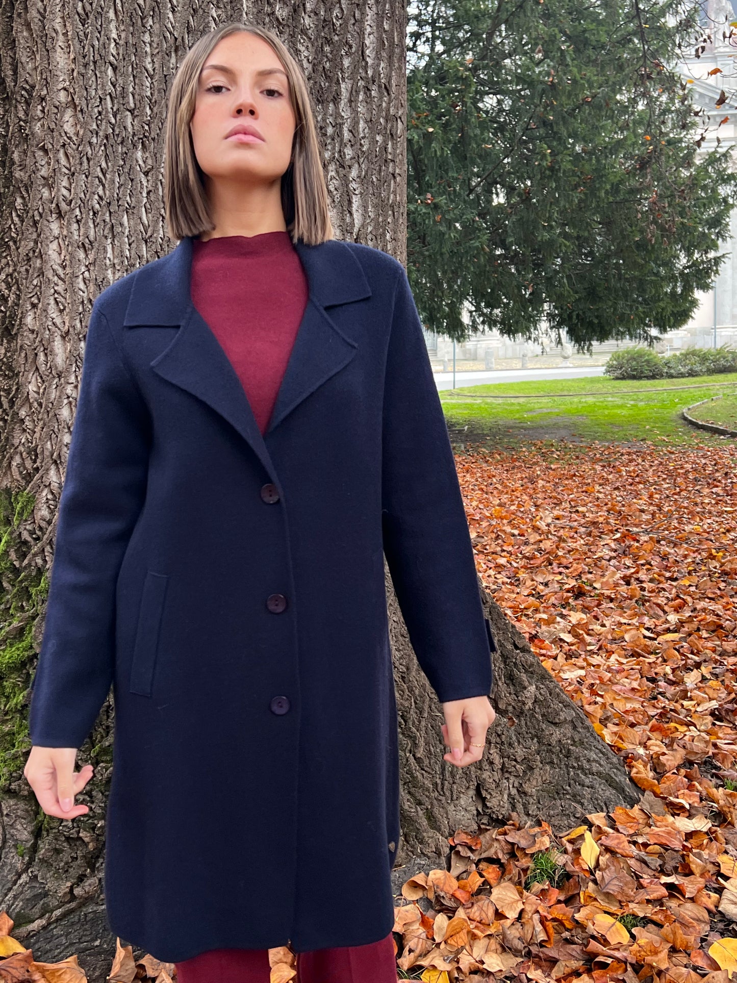FIONA CAPPOTTO IN MAGLIA BLU