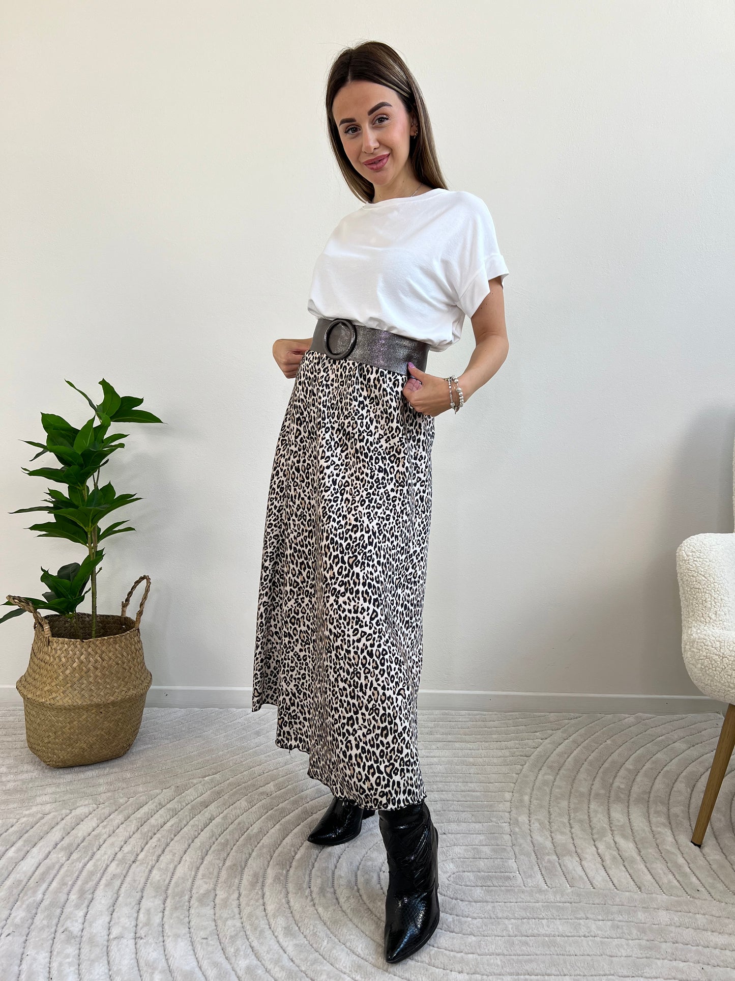 GONNA LONGUETTE ANIMALIER