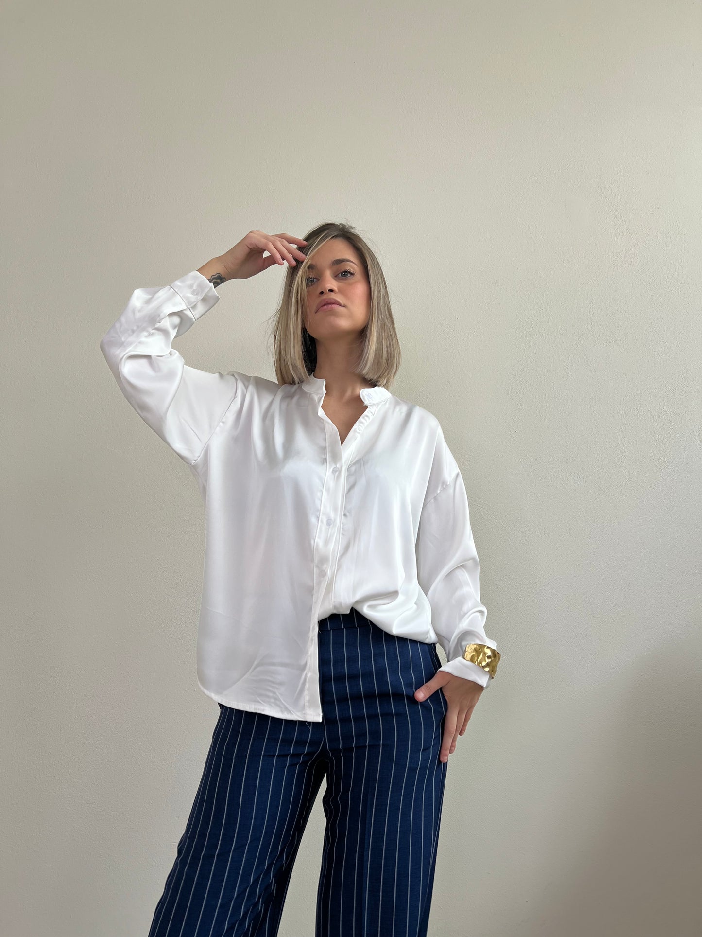 ASTRA BLUSA SATIN BIANCA