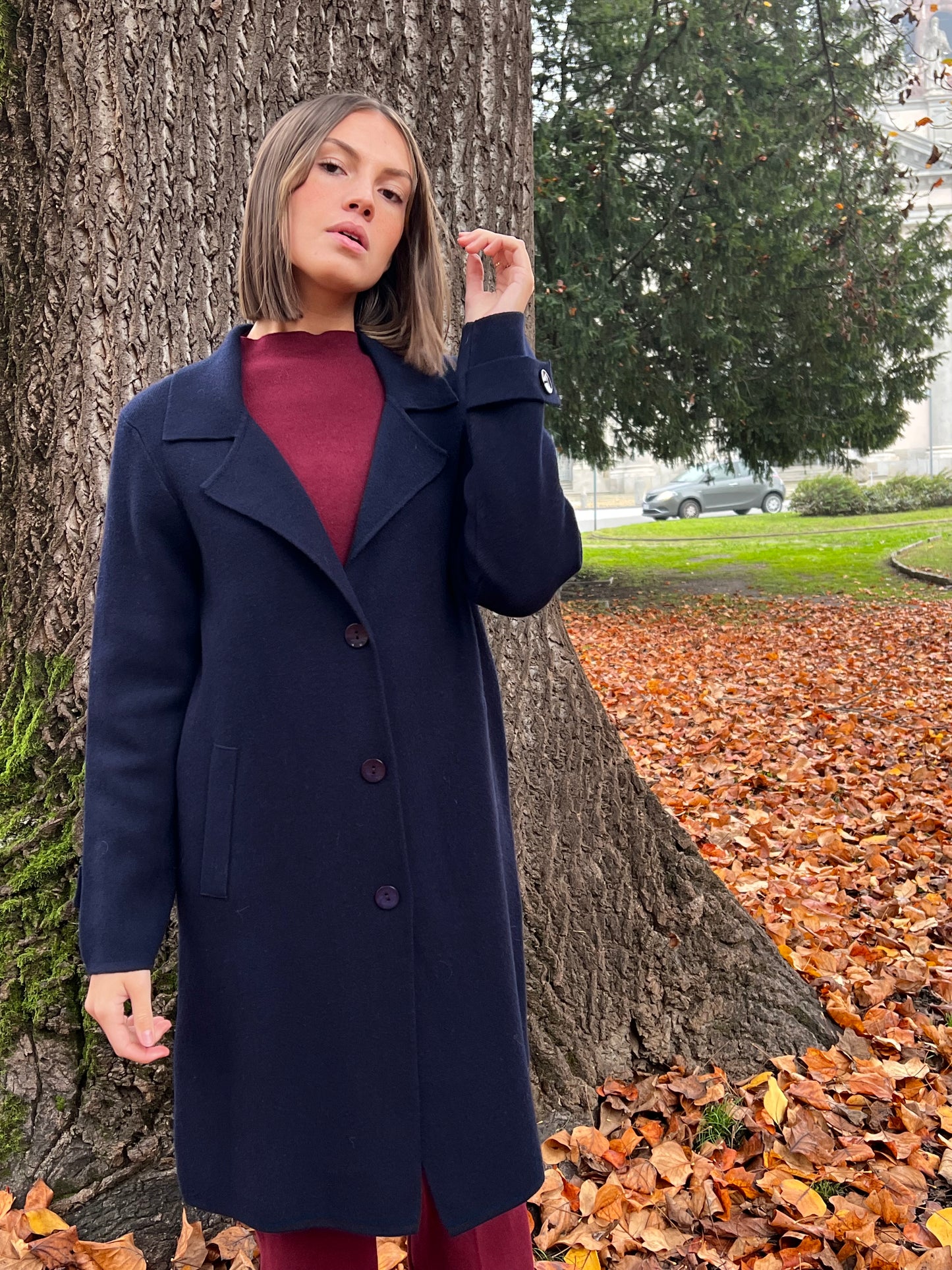 FIONA CAPPOTTO IN MAGLIA BLU