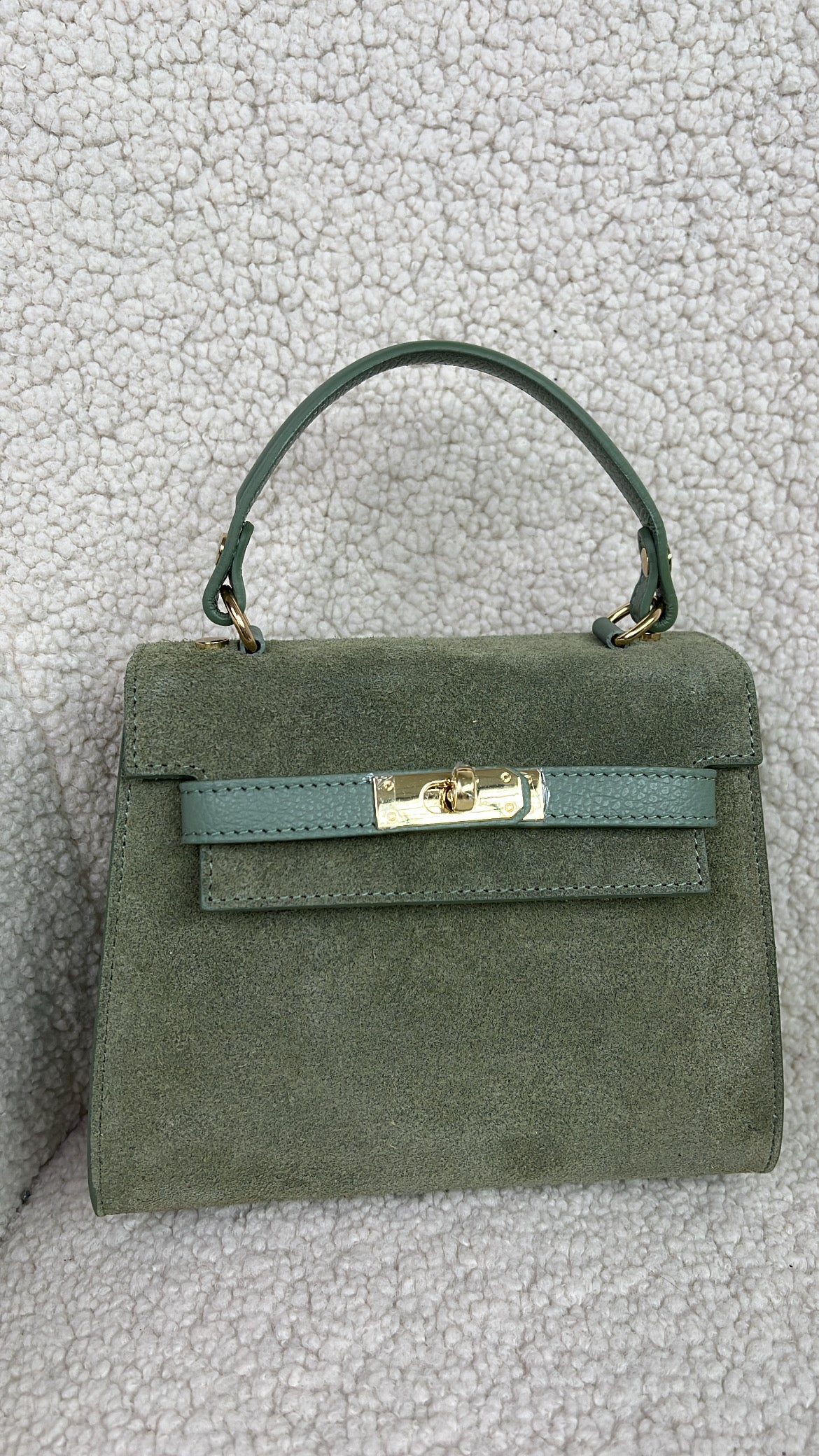 ZELDA BORSA SCAMOSCIATA SALVIA