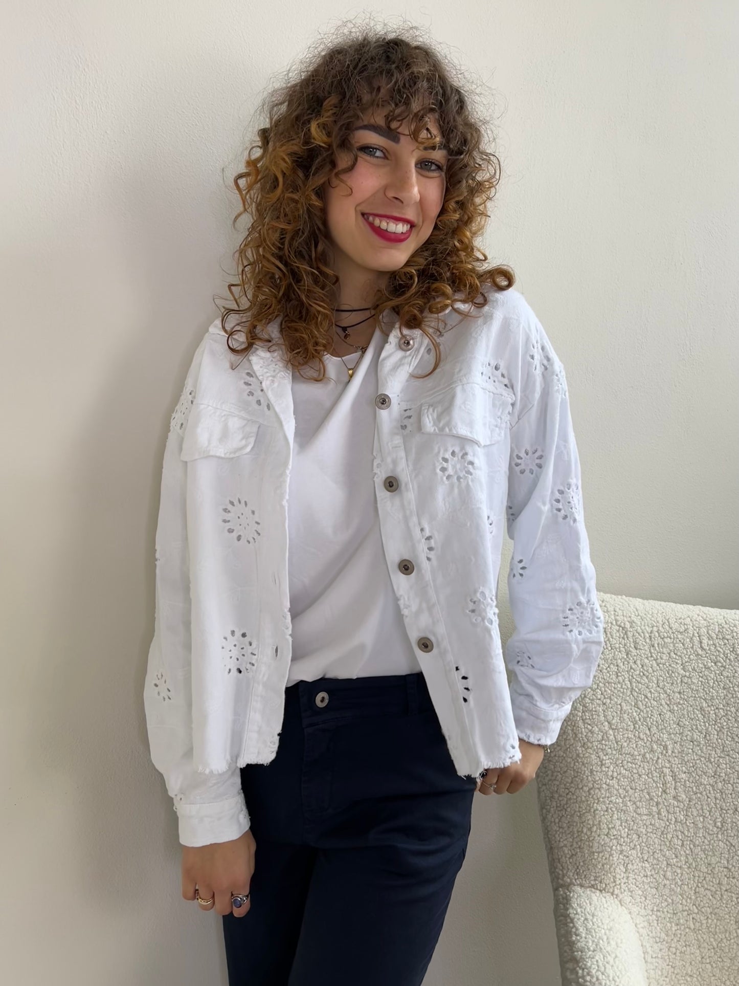 GIUBBINO DENIM SANGALLO BIANCO