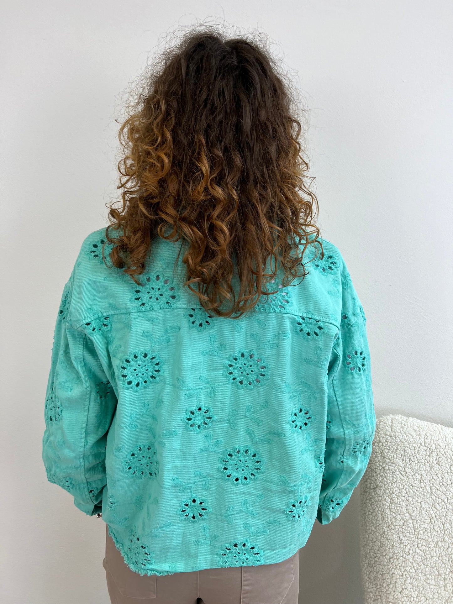 GIUBBINO DENIM SANGALLO TURCHESE