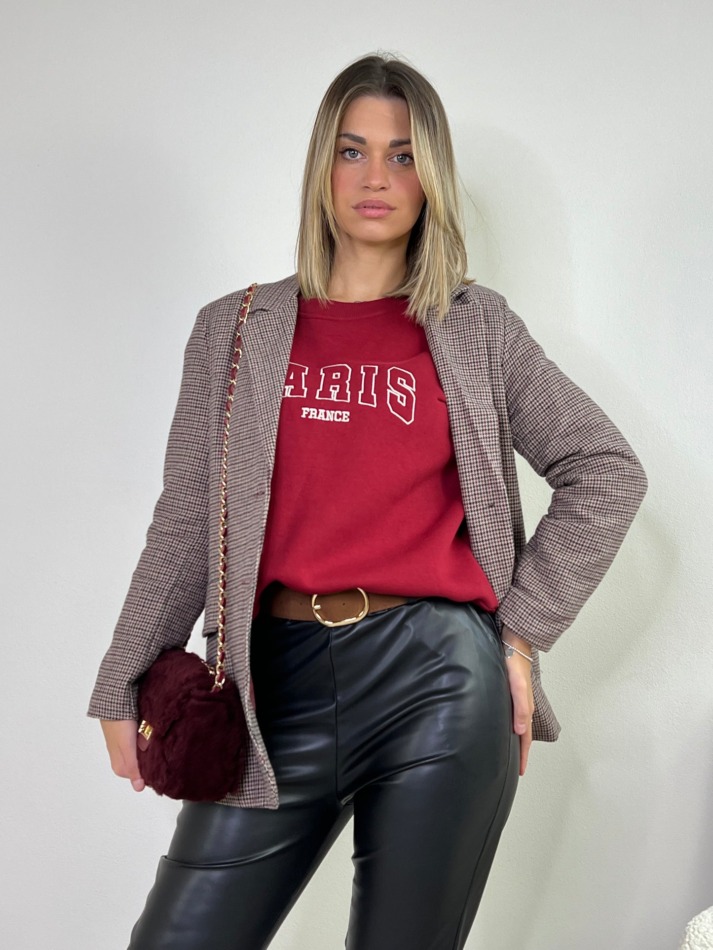 PANTALONI ECOPELLE NERO