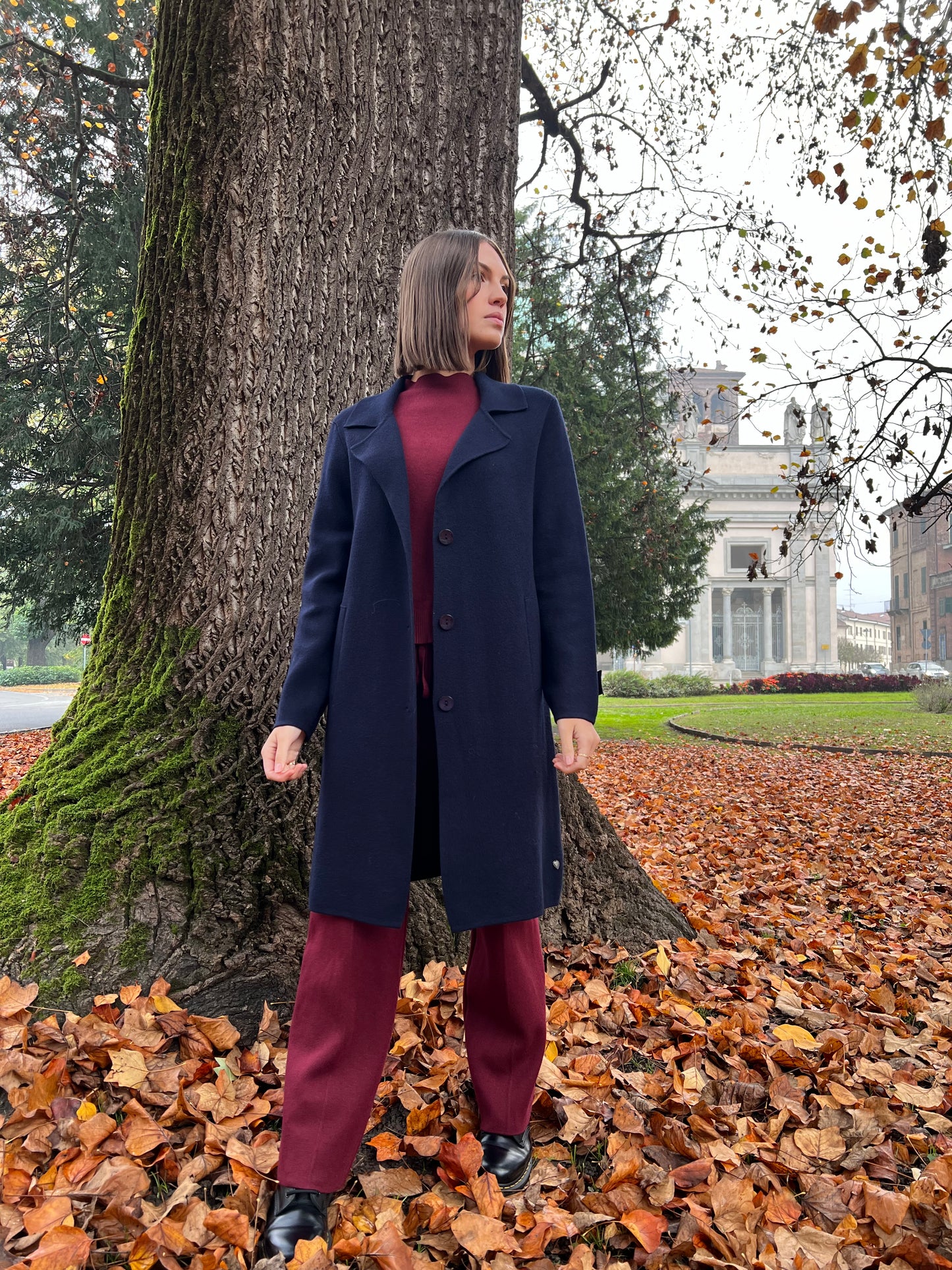 FIONA CAPPOTTO IN MAGLIA BLU