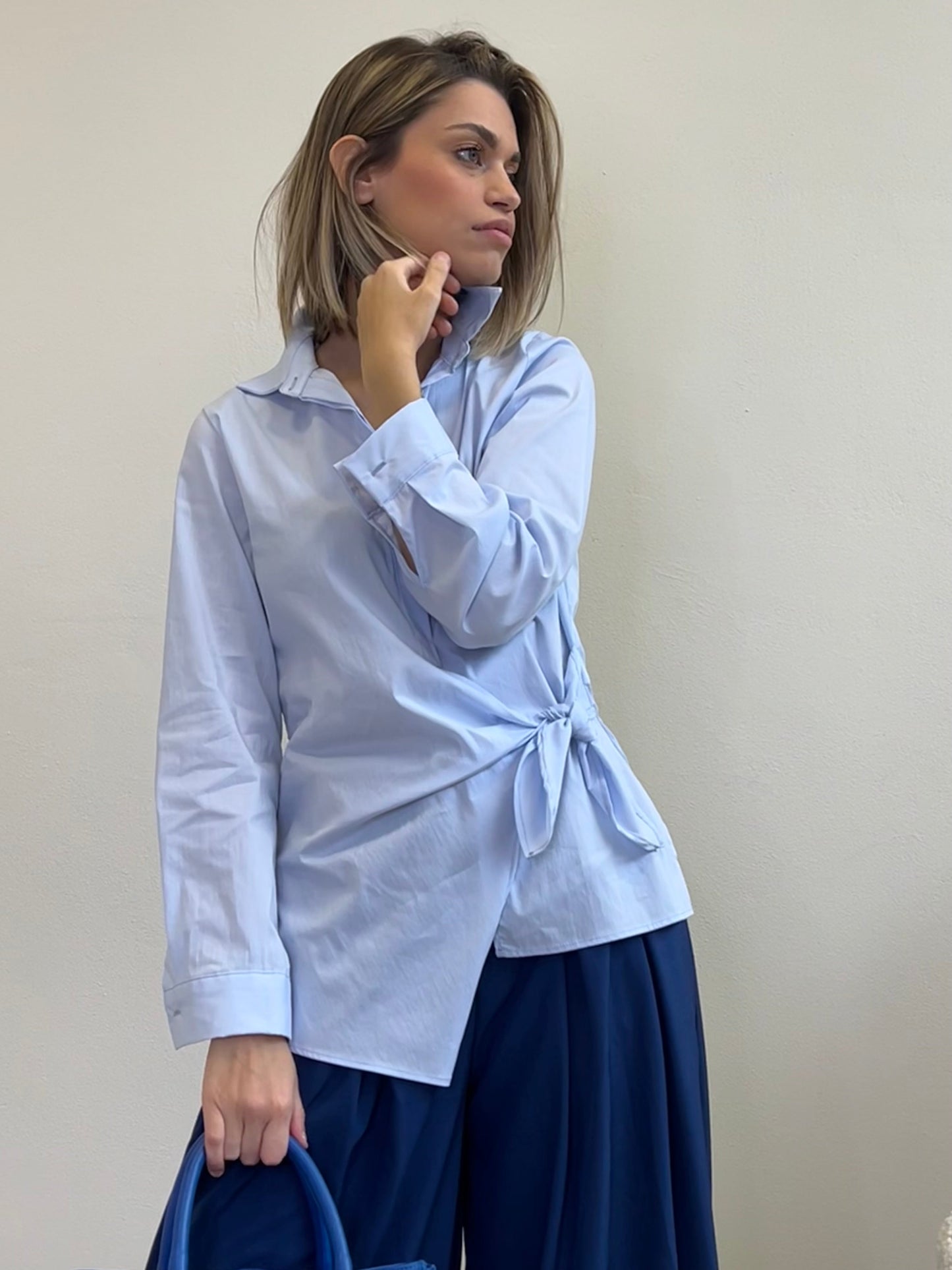 CAMICIA CON NODO AZZURRA taglia S