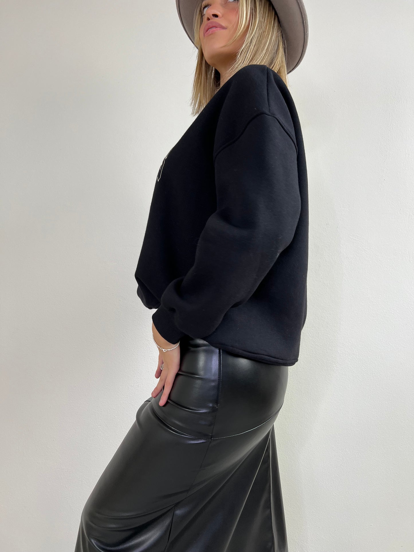 LONGUETTE ECOPELLE NERO TAGLIA M