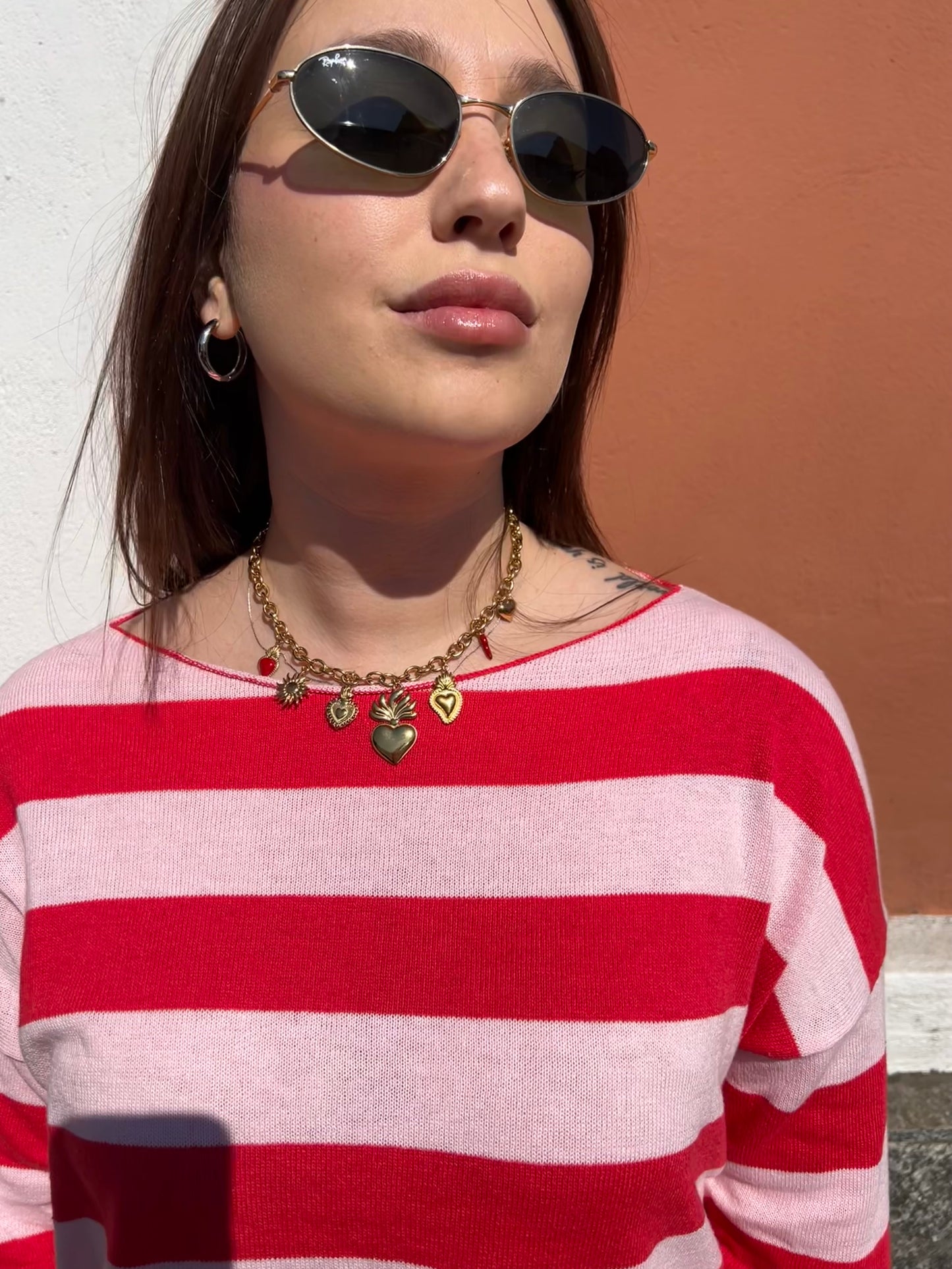 GUENDALINA MAGLIA RIGONI CIPRIA & ROSSO FRAGOLA