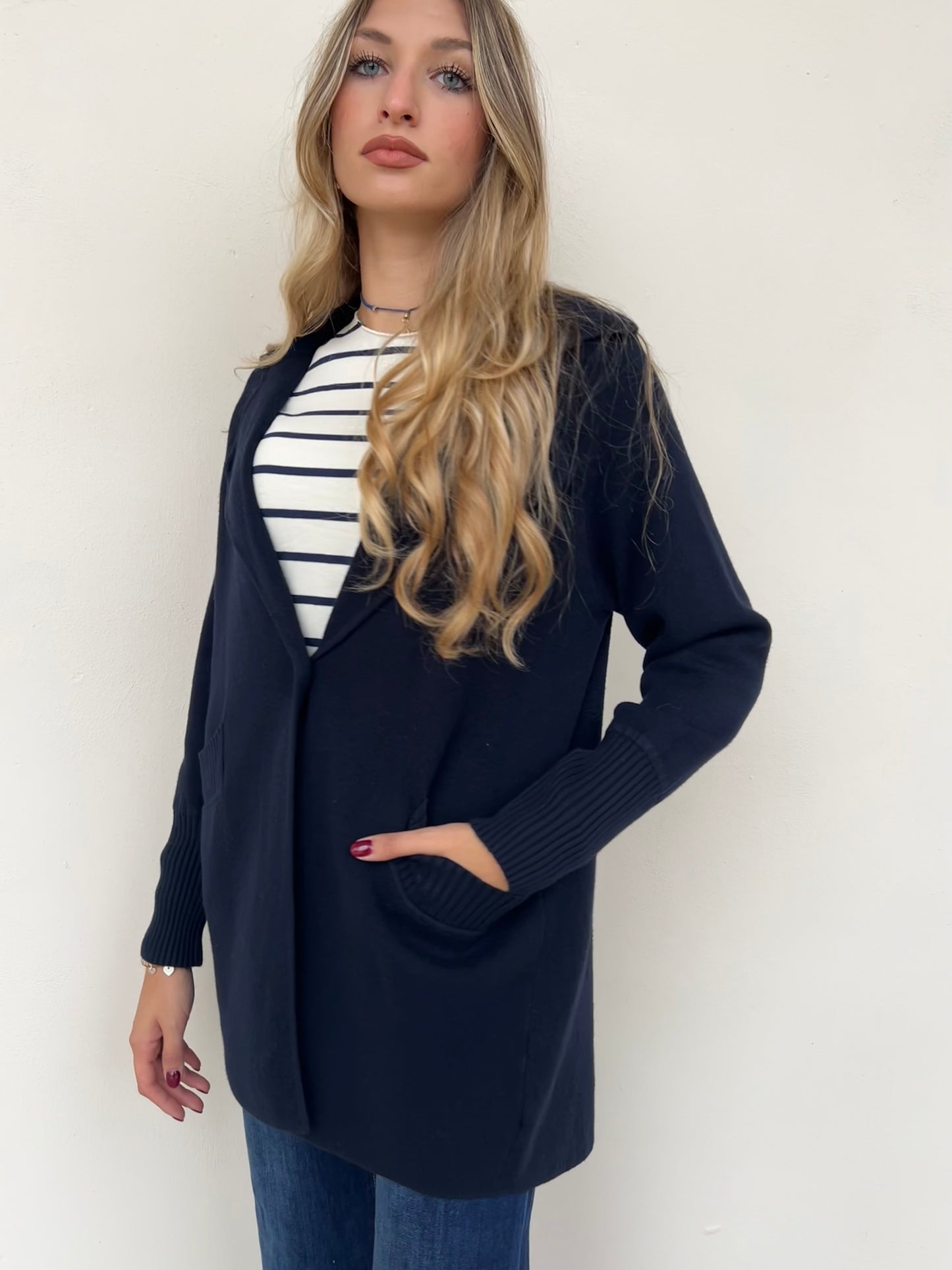 LIZ GIACCA IN MAGLIA. VAR.BLU