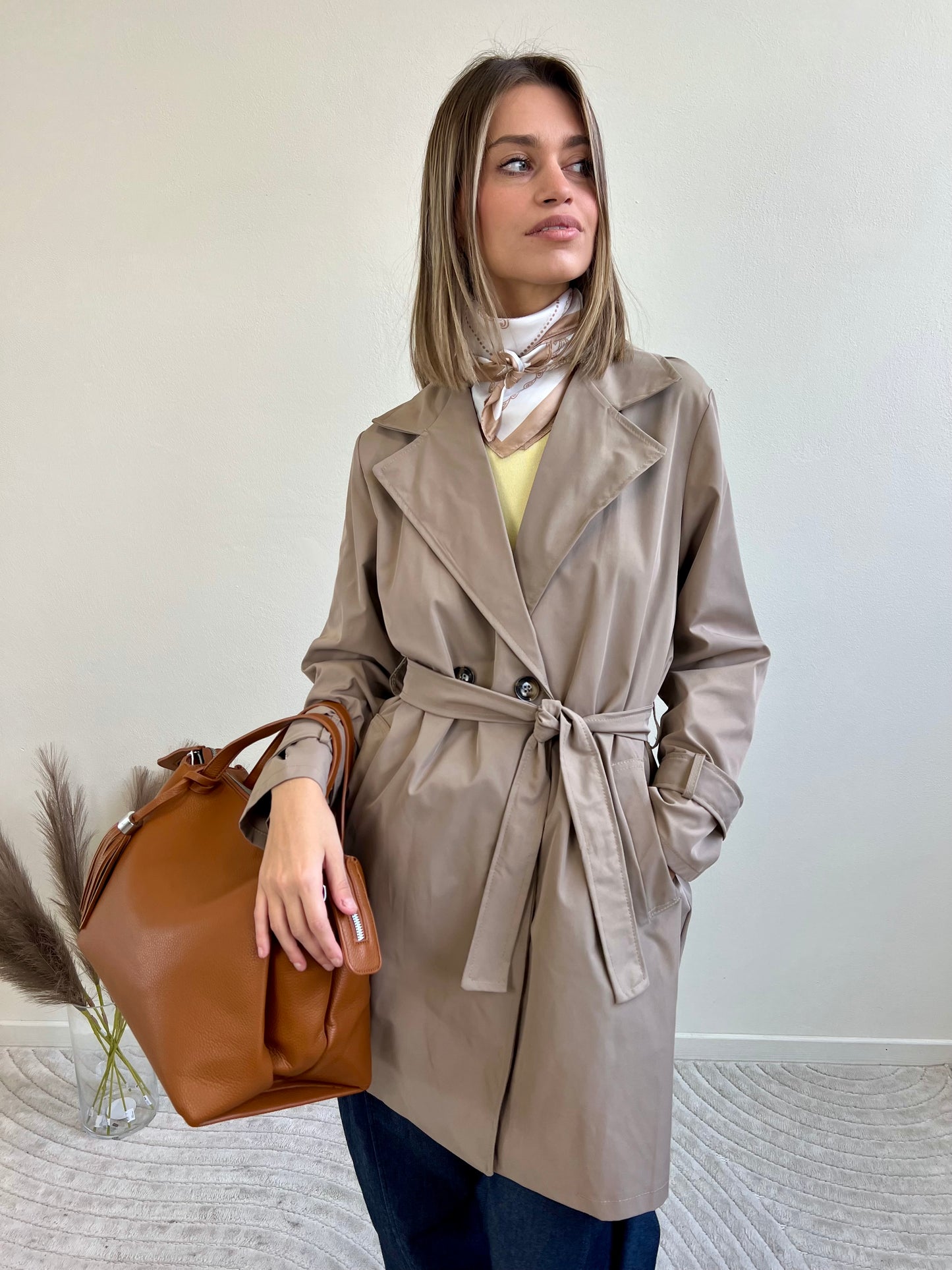 FOULARD STAMPA CACHEMIRE BIANCO E BEIGE