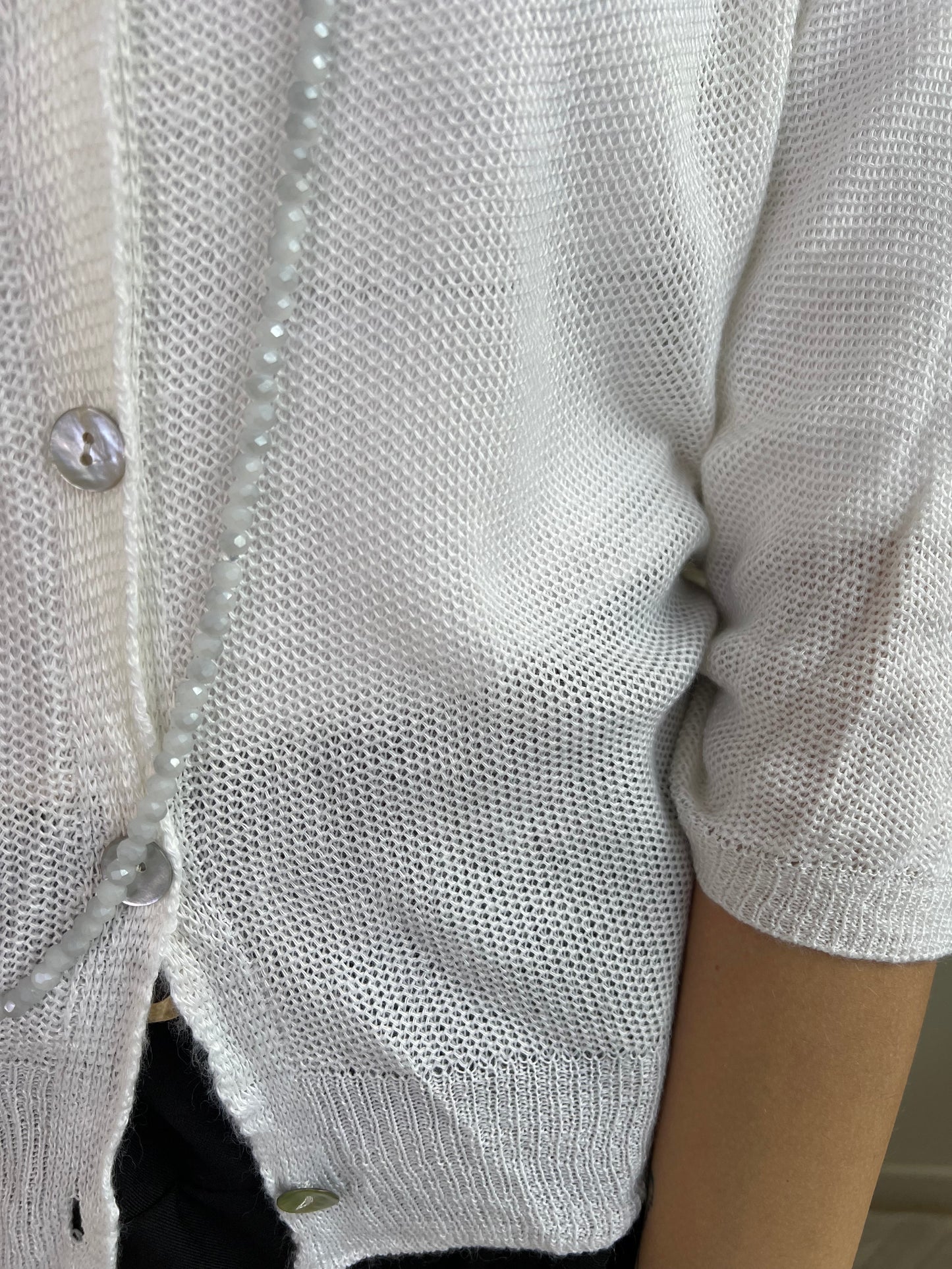 ARIEL CARDIGAN TRAFORATO BIANCO