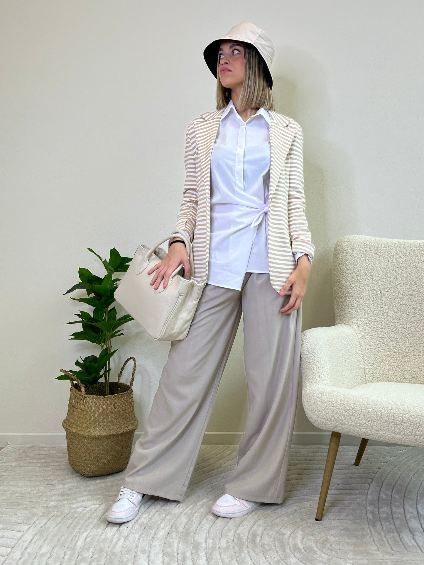 ZELDA PANTALONE A PALAZZO BEIGE