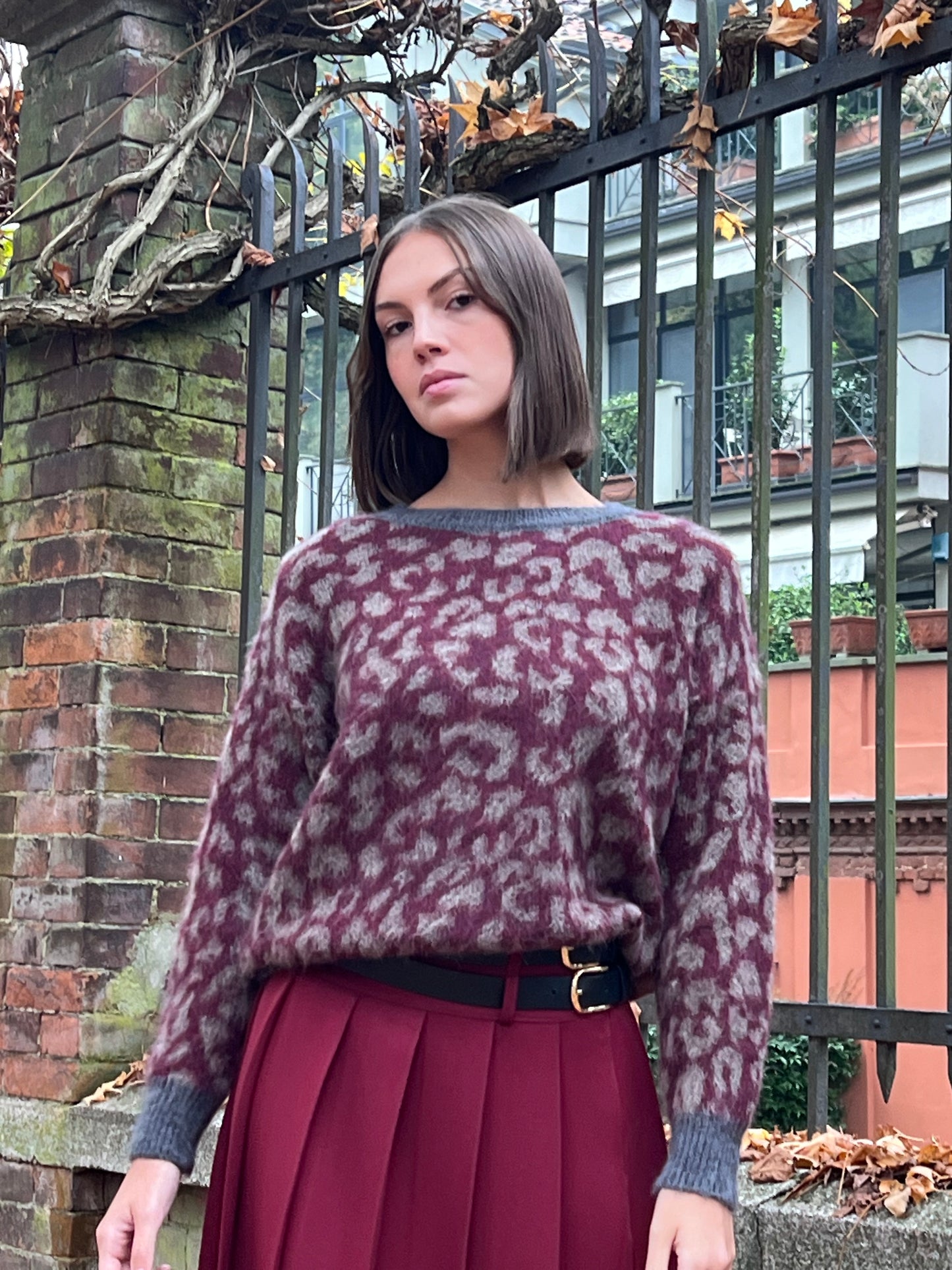 PULLOVER MACULA BORDEAUX BEIGE GRIGIO