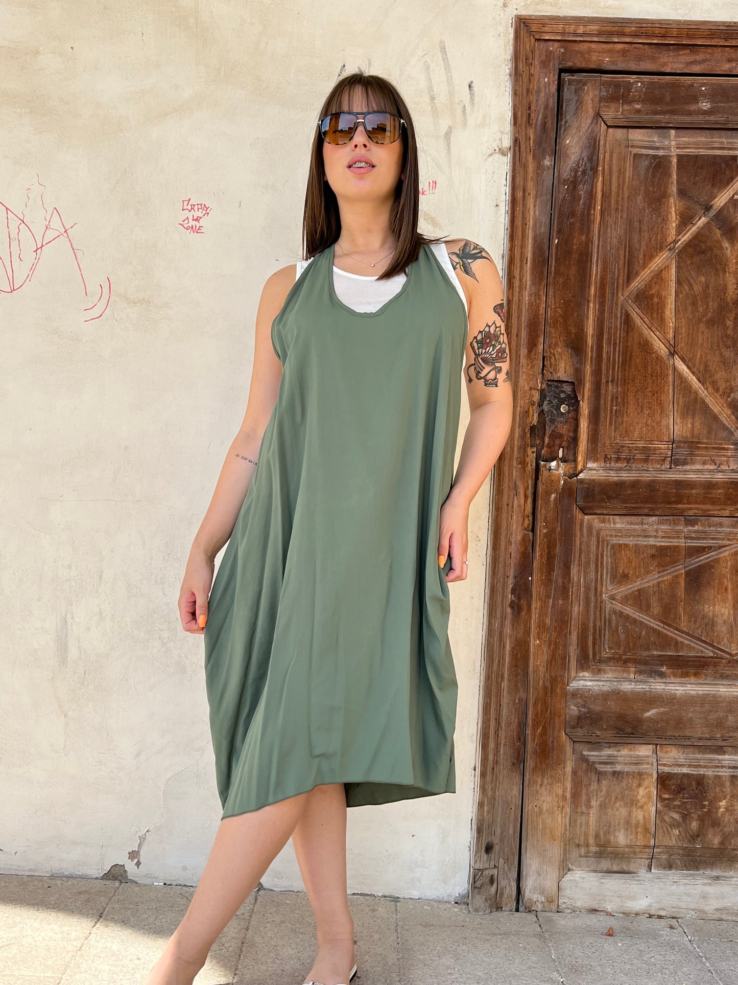 ELISA ABITO CON CANOTTA VAR.OLIVA