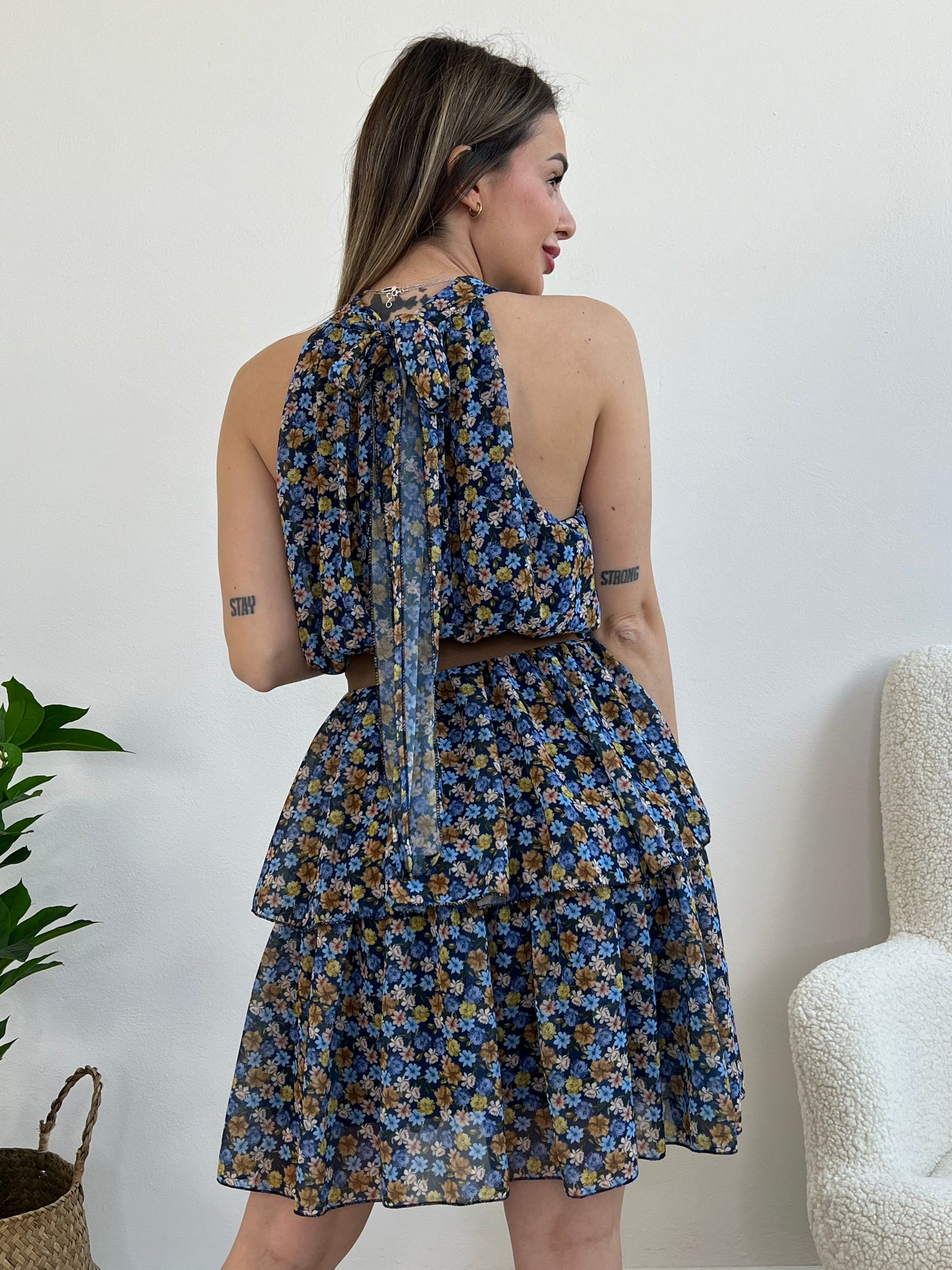 MALIBÙ mini dress a fondo blu