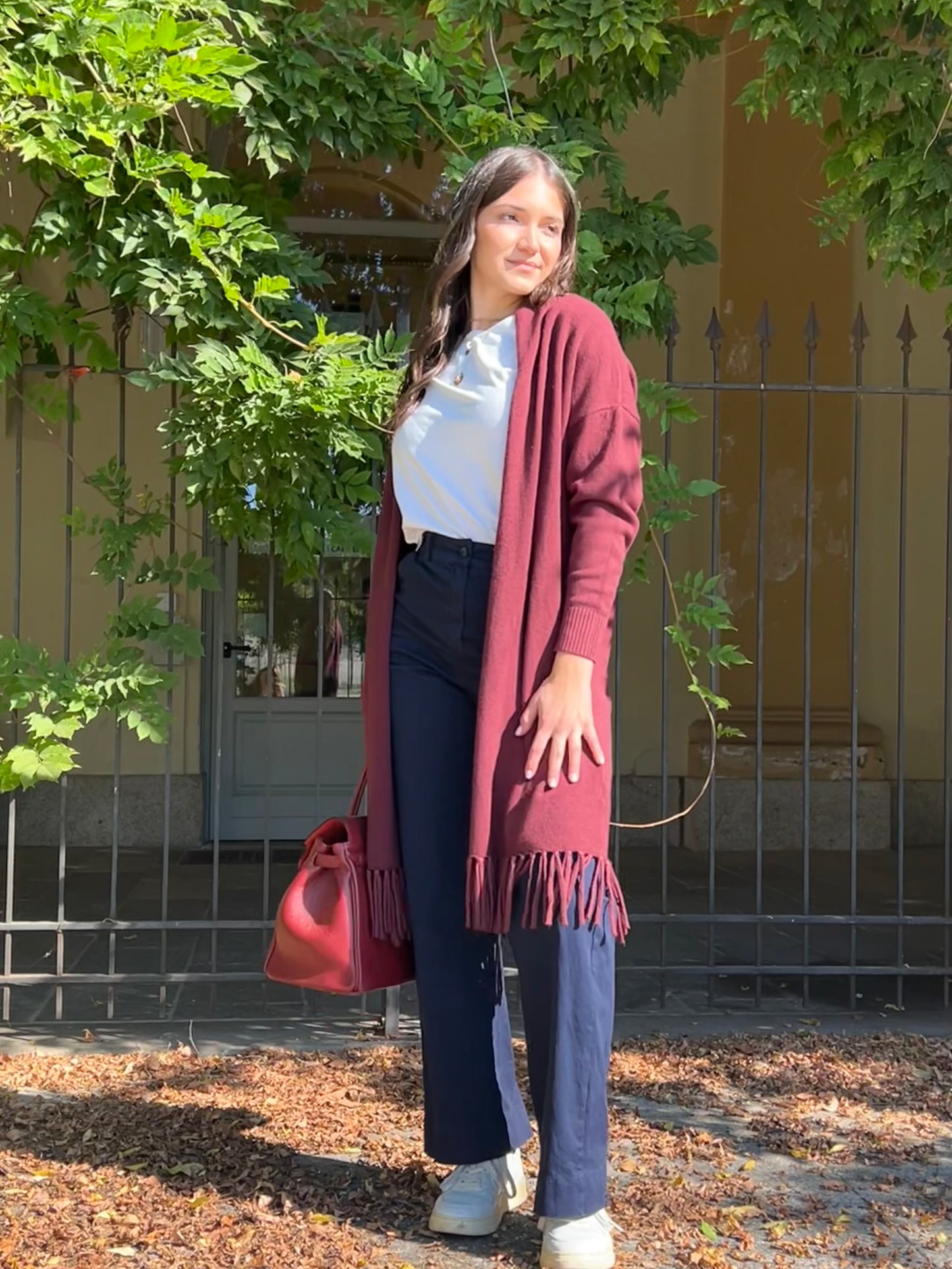 ARIZONA MAXI - CARDIGAN BORDEAUX